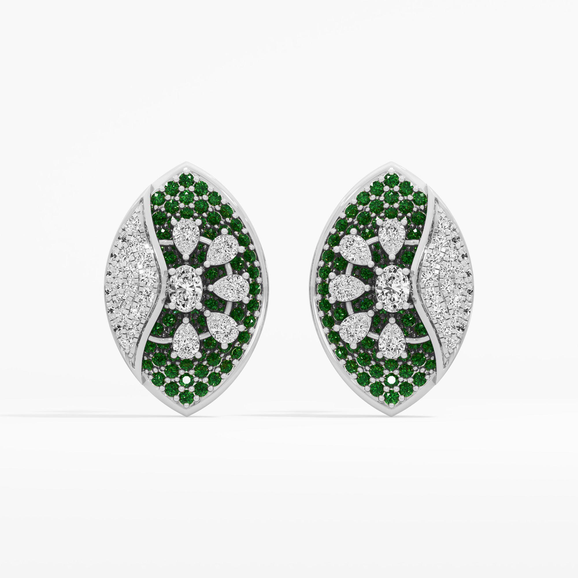 Sylvan Gaze Stud Earrings in 14KT White Gold (Diamond Quality: FG-VVS VS)
