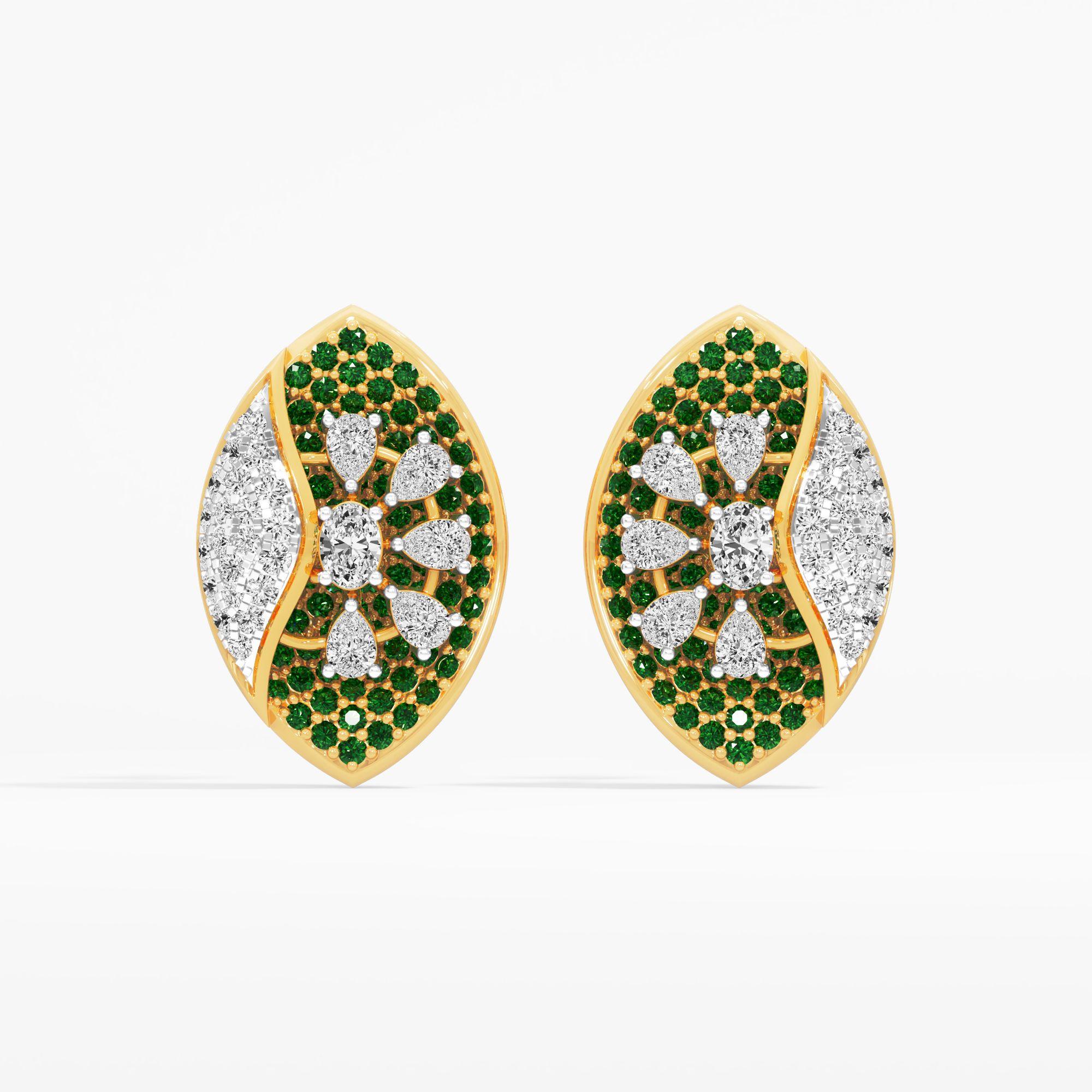 Sylvan Gaze Stud Earrings in 9KT Yellow Gold (Diamond Quality: FG-VVS VS)