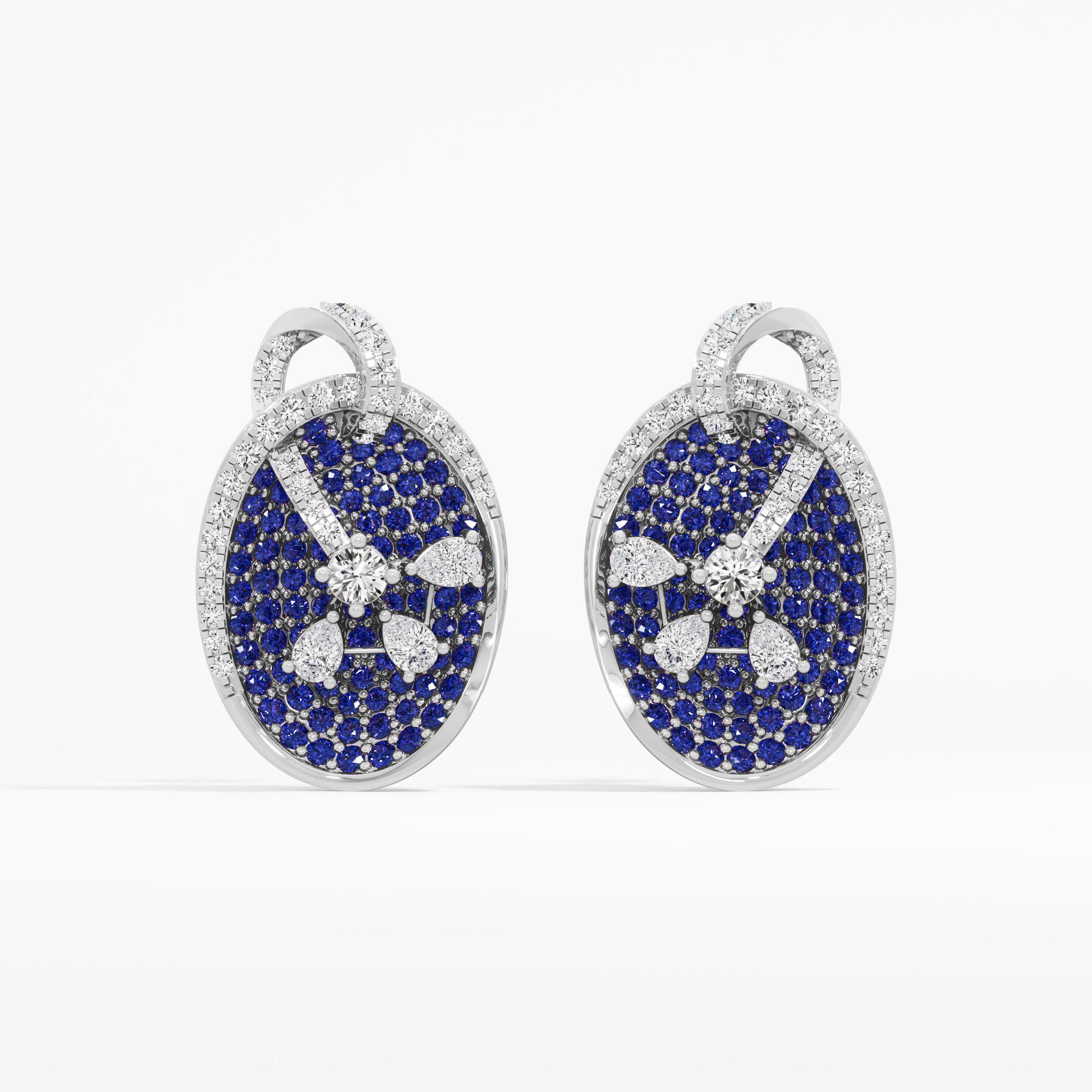 Indigo Whisper Stud Earrings in 14KT White Gold (Diamond Quality: FG-VVS VS)