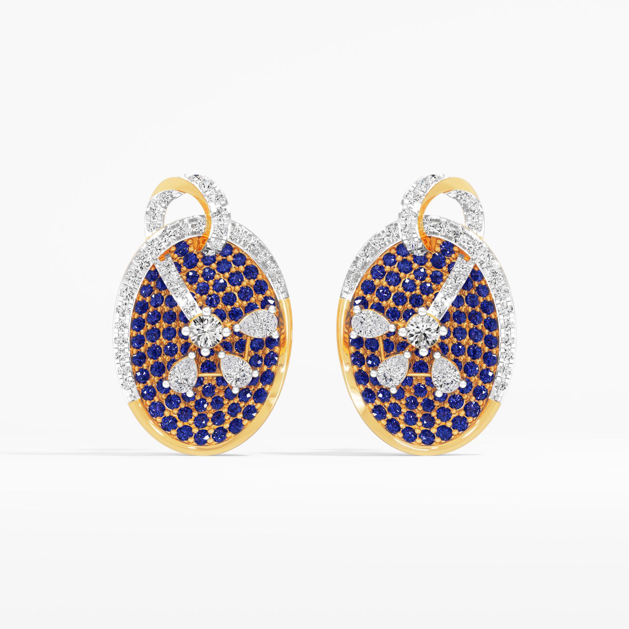 Indigo Whisper Stud Earrings in 9KT Yellow Gold (Diamond Quality: FG-VVS VS)