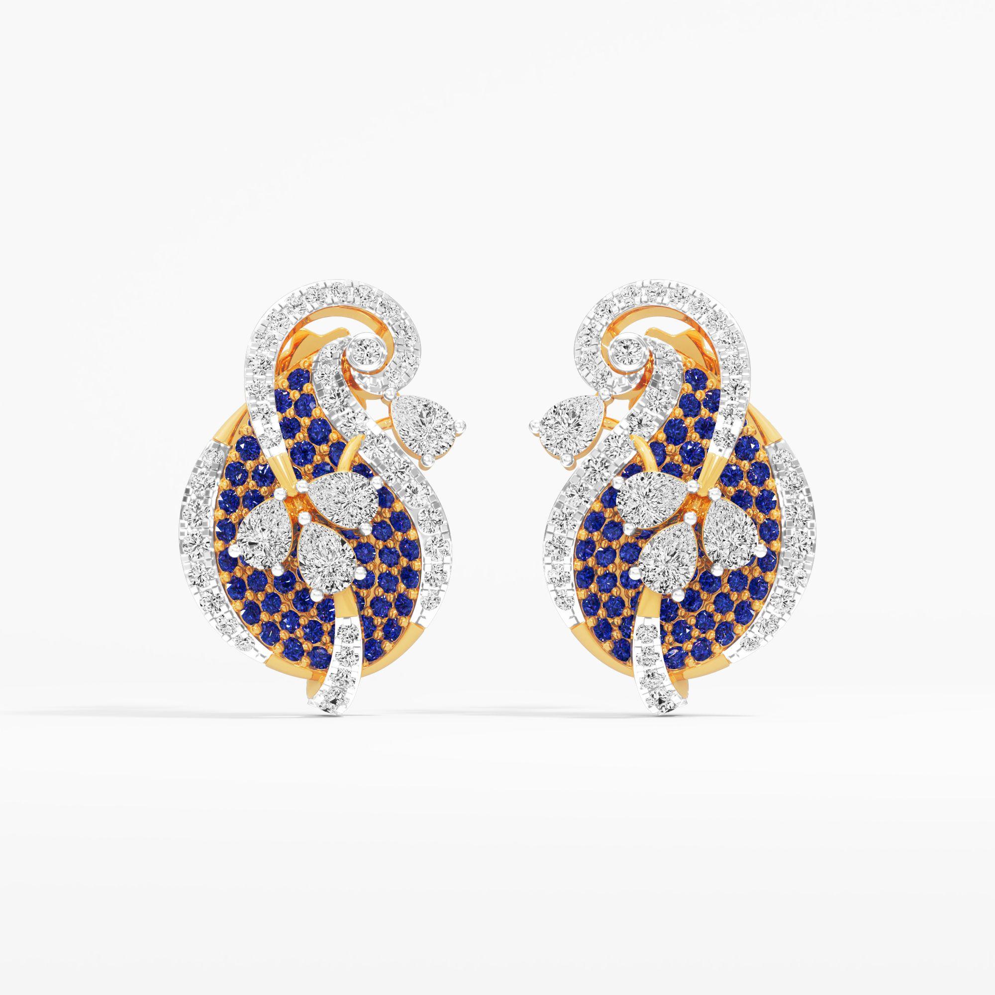 Twilight Gale Teardrop Stud Earrings in 9KT Yellow Gold (Diamond Quality: FG-VVS VS)