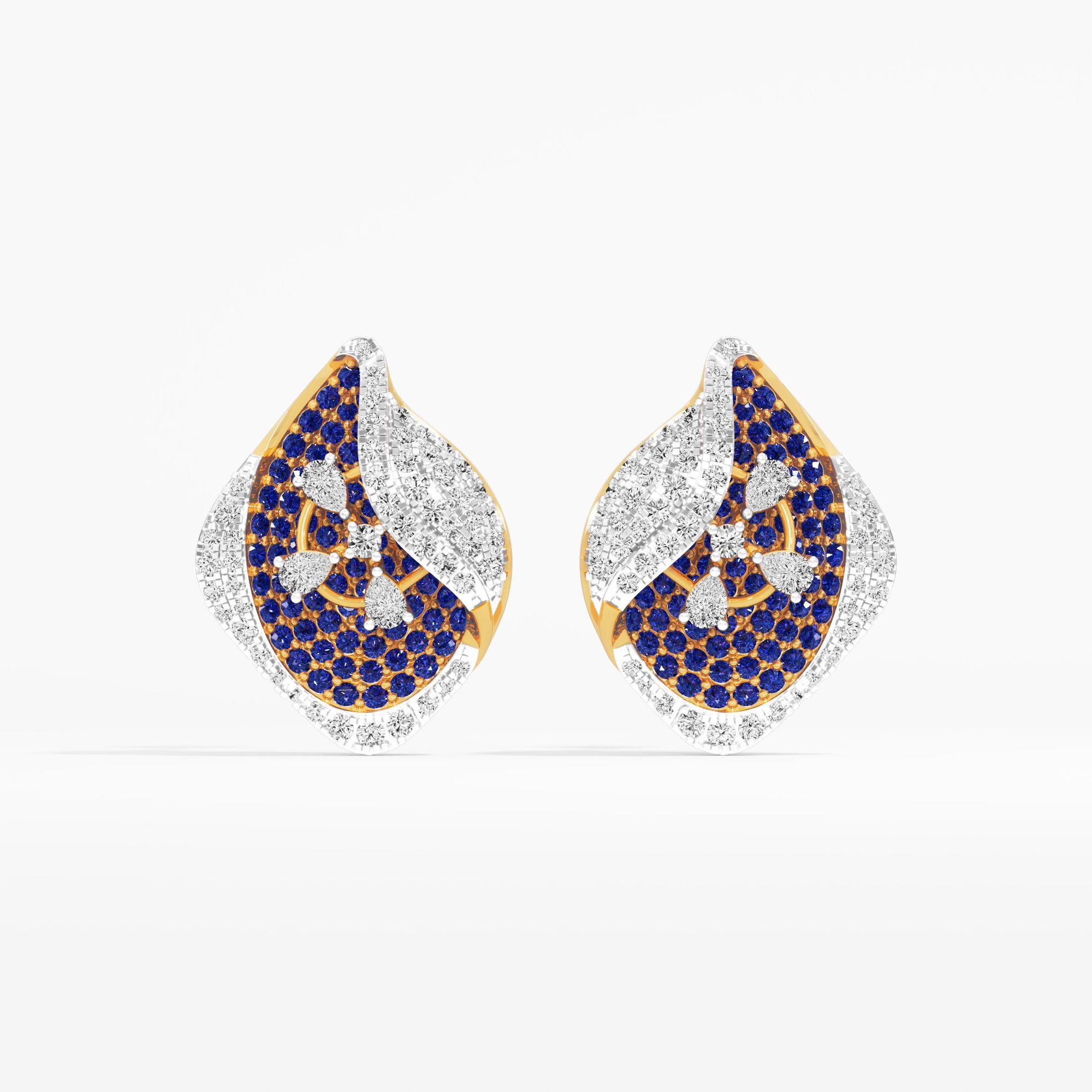 Duality Bloom Stud Earrings in 9KT Yellow Gold (Diamond Quality: FG-VVS VS)