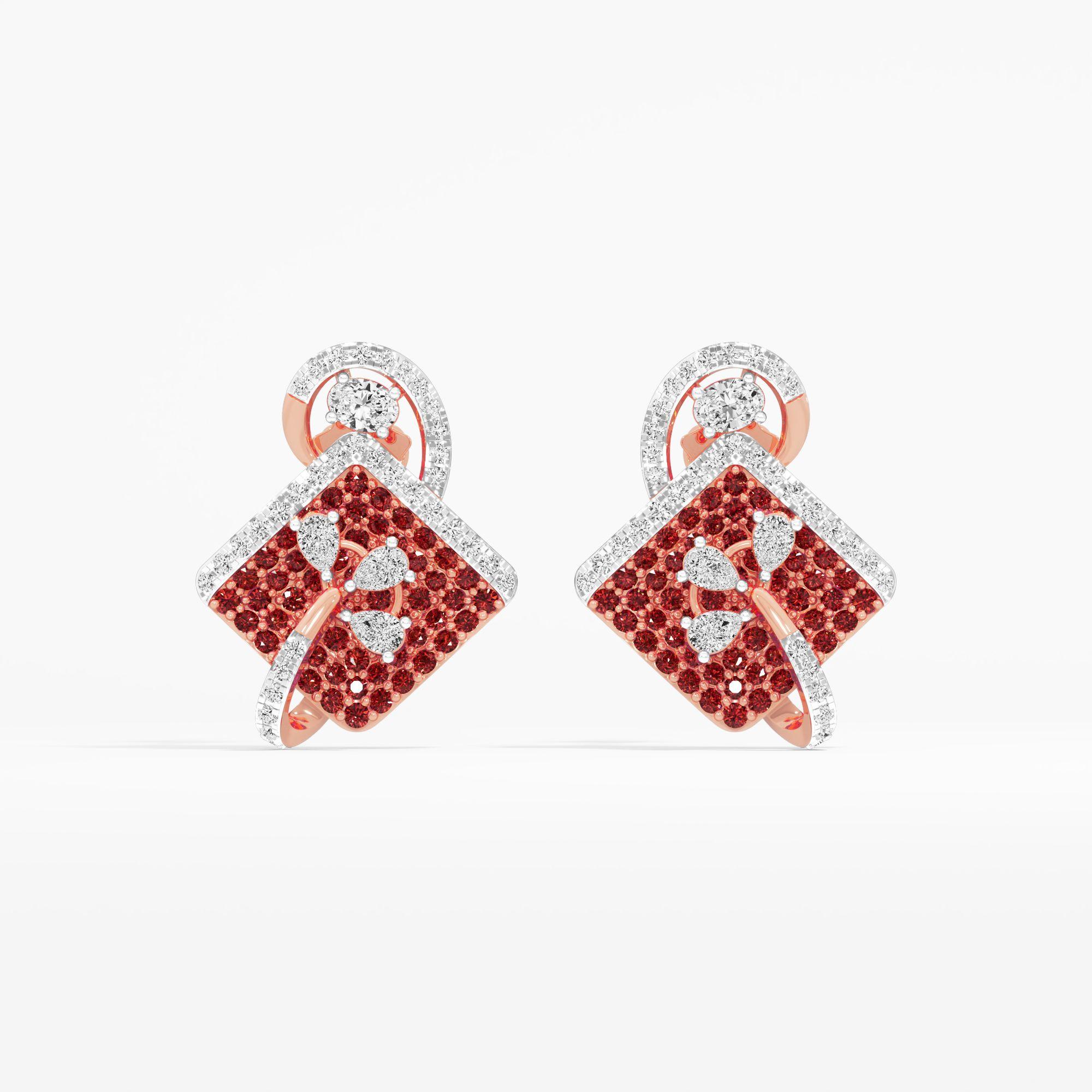 Wildrose Drift Stud Earrings in 14KT Rose Gold (Diamond Quality: FG-VVS VS)