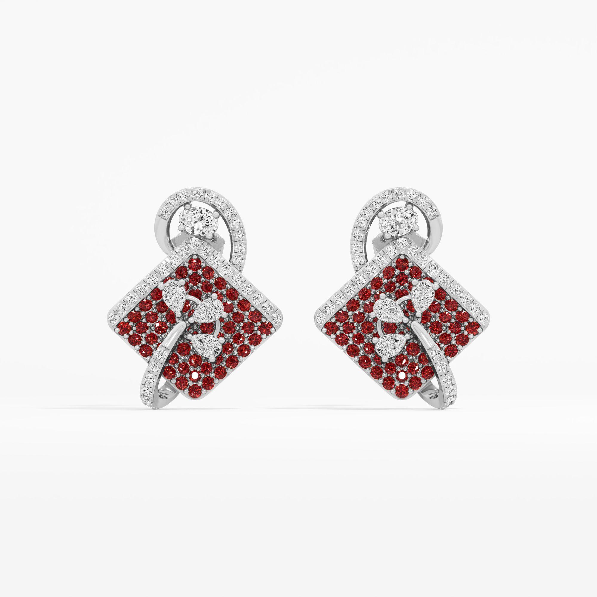 Wildrose Drift Stud Earrings in 14KT White Gold (Diamond Quality: FG-VVS VS)