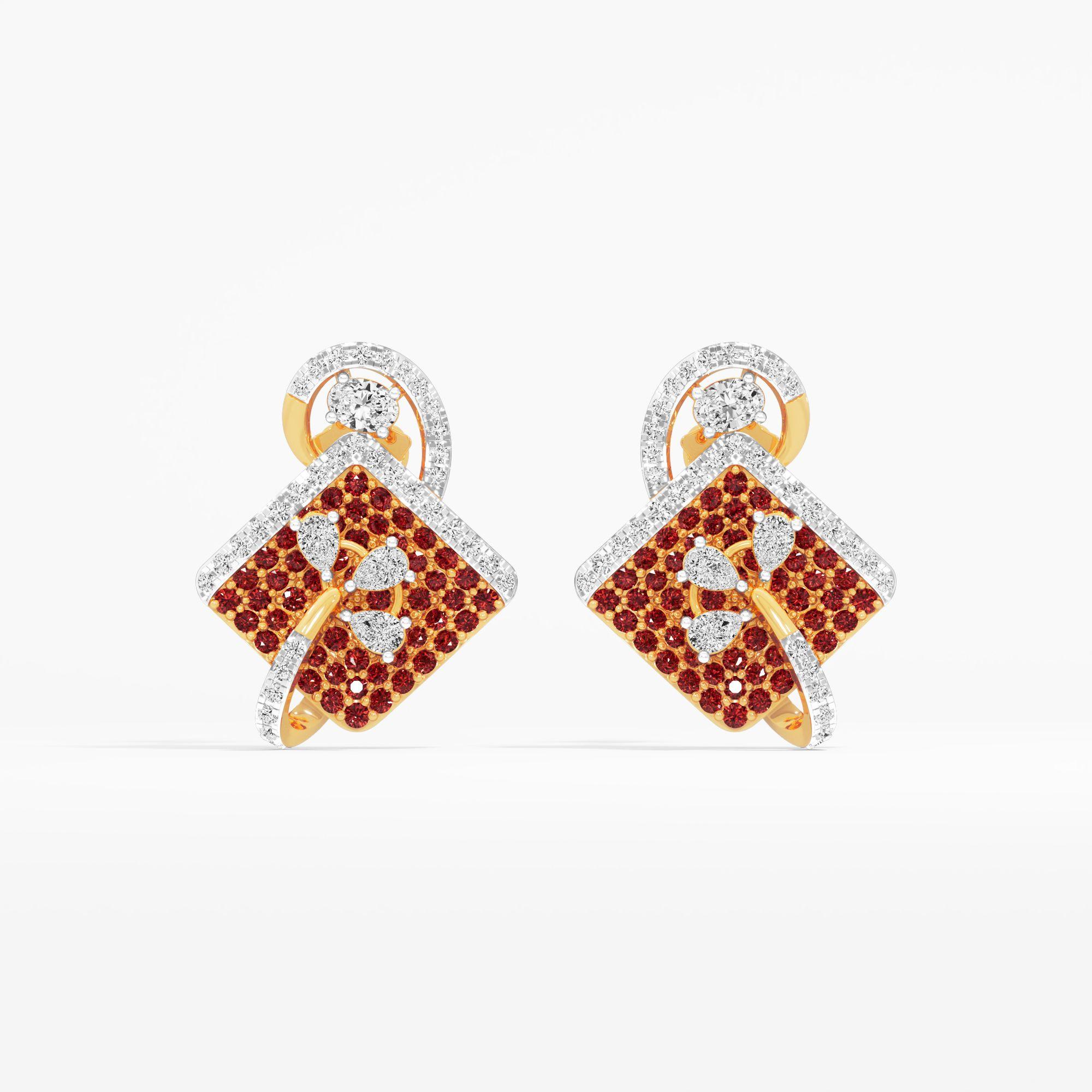 Wildrose Drift Stud Earrings in 9KT Yellow Gold (Diamond Quality: FG-VVS VS)