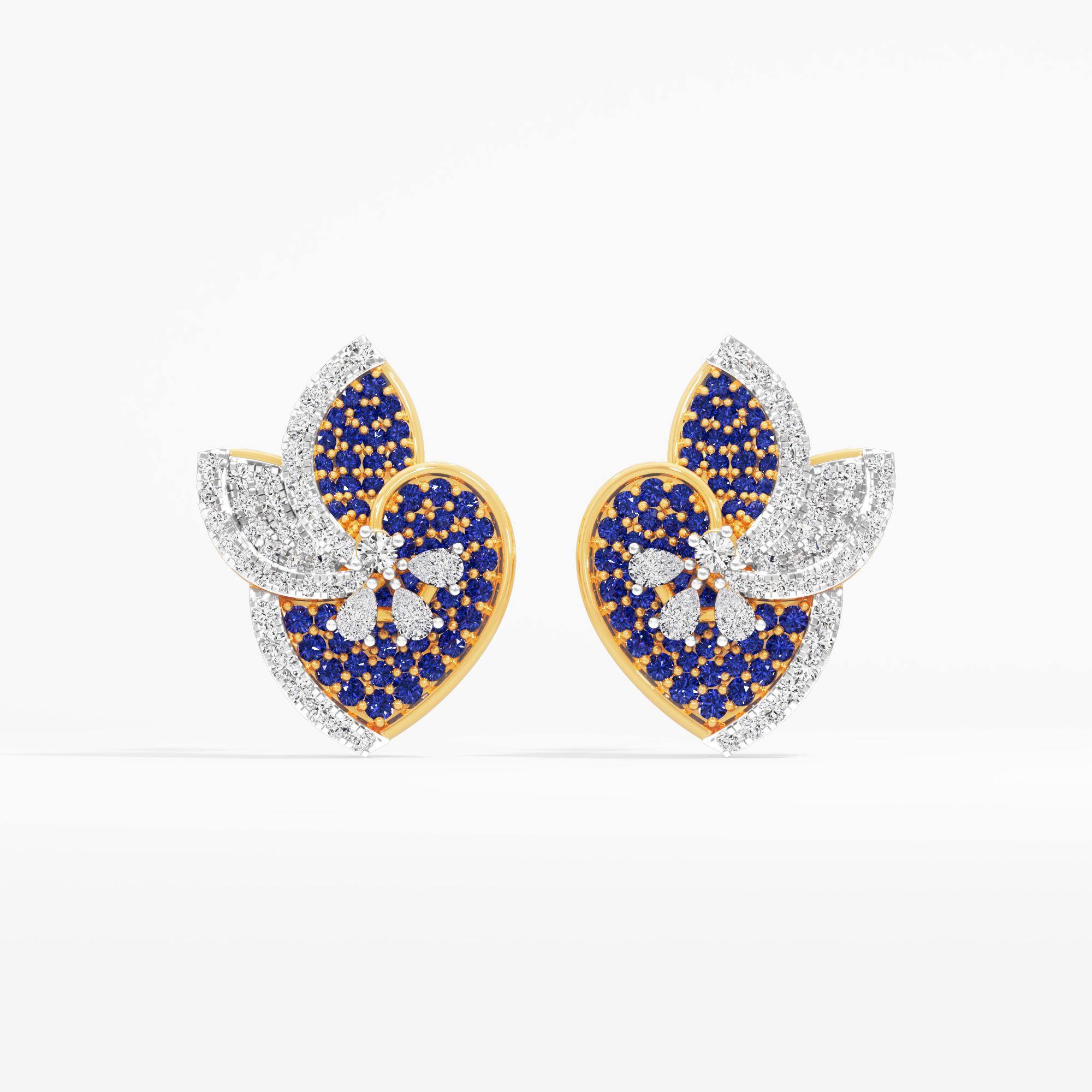 Cherished Bloom Stud Earrings in 9KT Yellow Gold (Diamond Quality: FG-VVS VS)