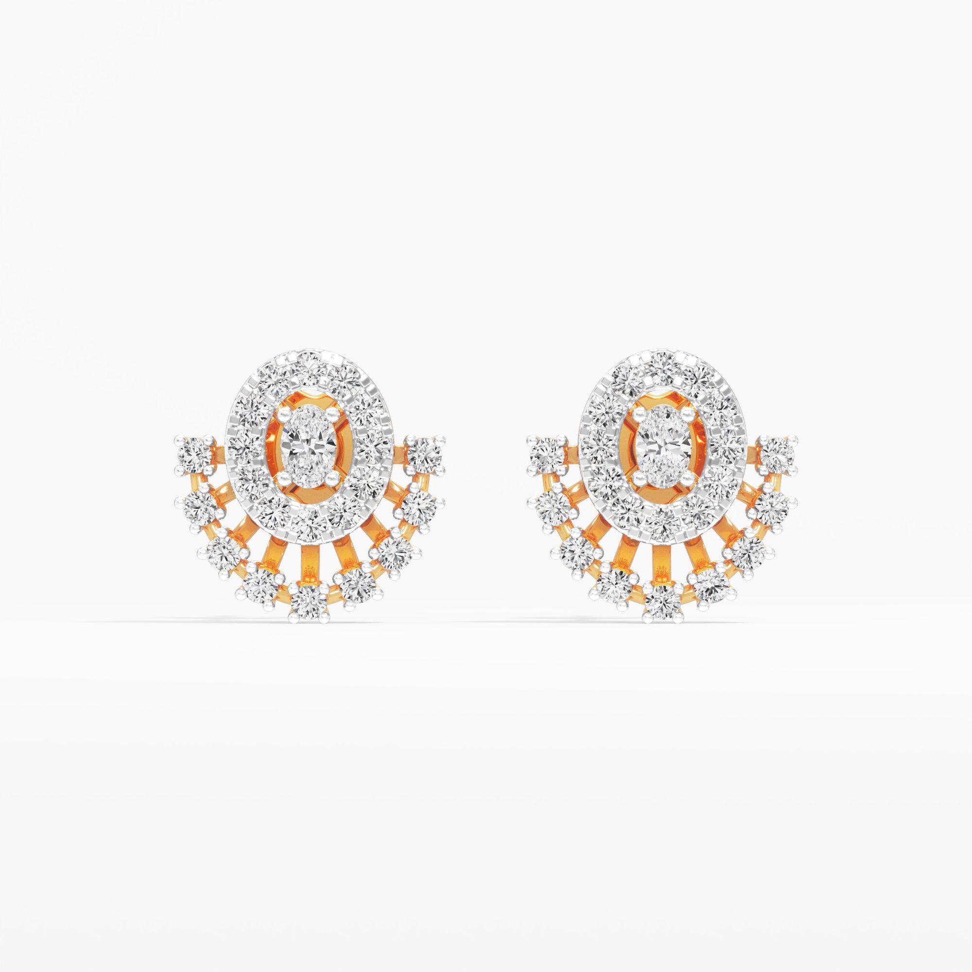 Comet Glow Stud Earrings in 9KT Yellow Gold (Diamond Quality: FG-VVS VS)