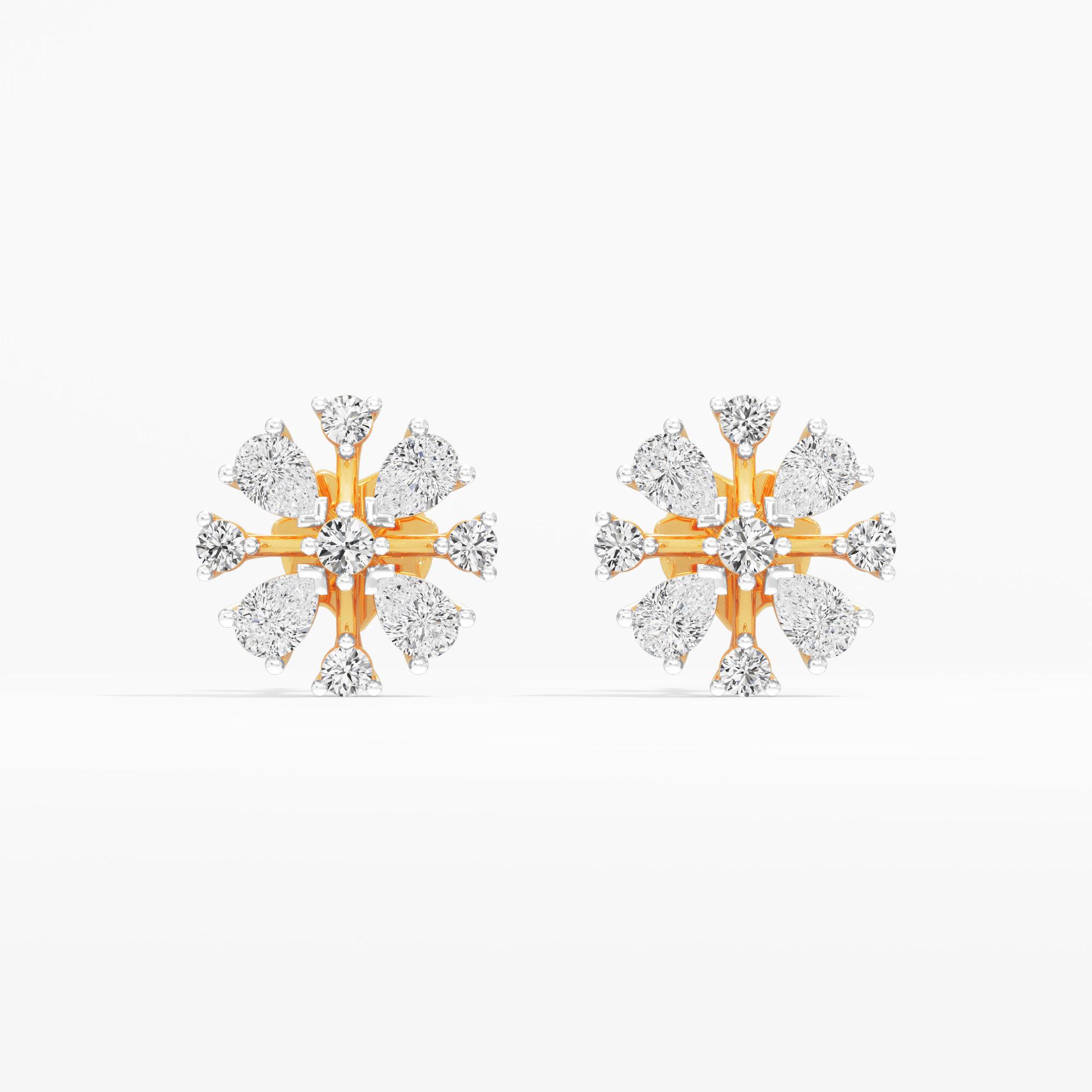Mystic Snow Stud Earrings in 9KT Yellow Gold (Diamond Quality: FG-VVS VS)