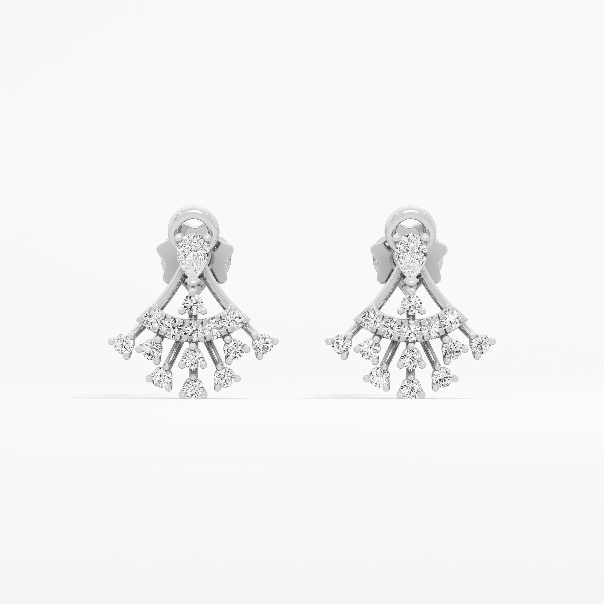 Starburst Spray Stud Earrings in 9KT White Gold (Diamond Quality: FG-VVS VS)