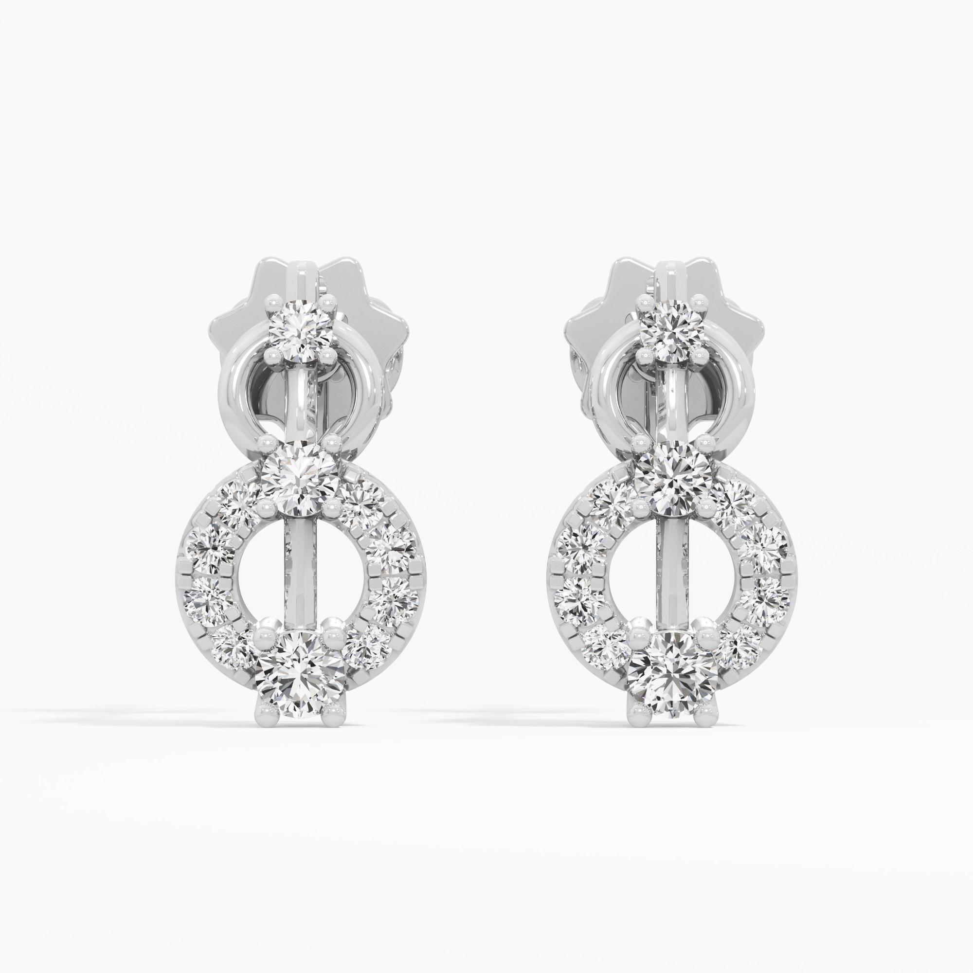 Wreath Circlet Stud Earrings in 9KT White Gold (Diamond Quality: FG-VVS VS)