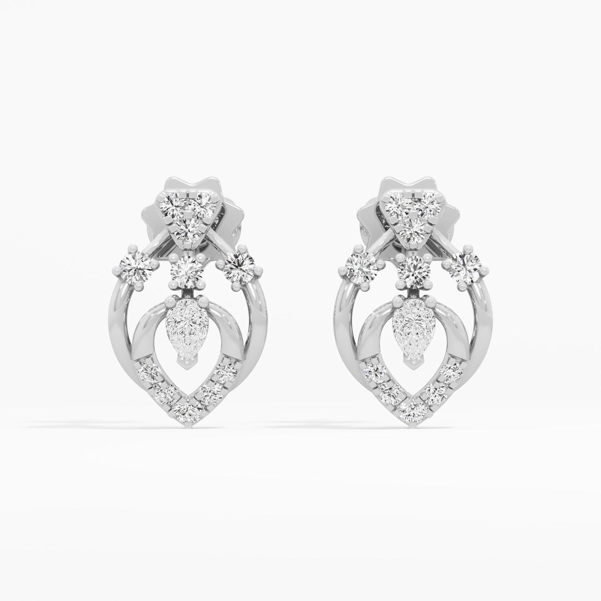 Chalice Trace Stud Earrings in 9KT White Gold (Diamond Quality: FG-VVS VS)