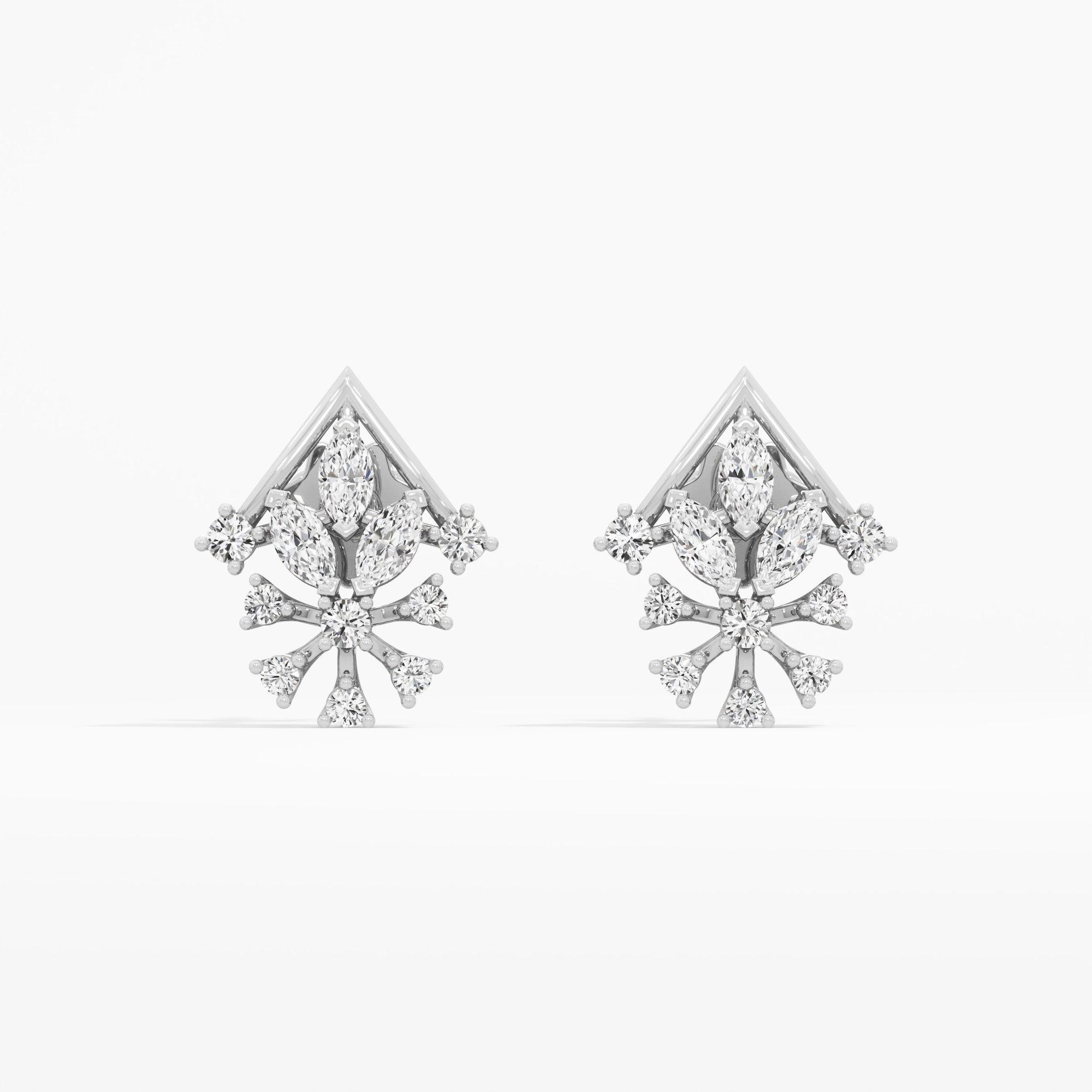 Celestial Cross Stud Earrings in 9KT White Gold (Diamond Quality: FG-VVS VS)
