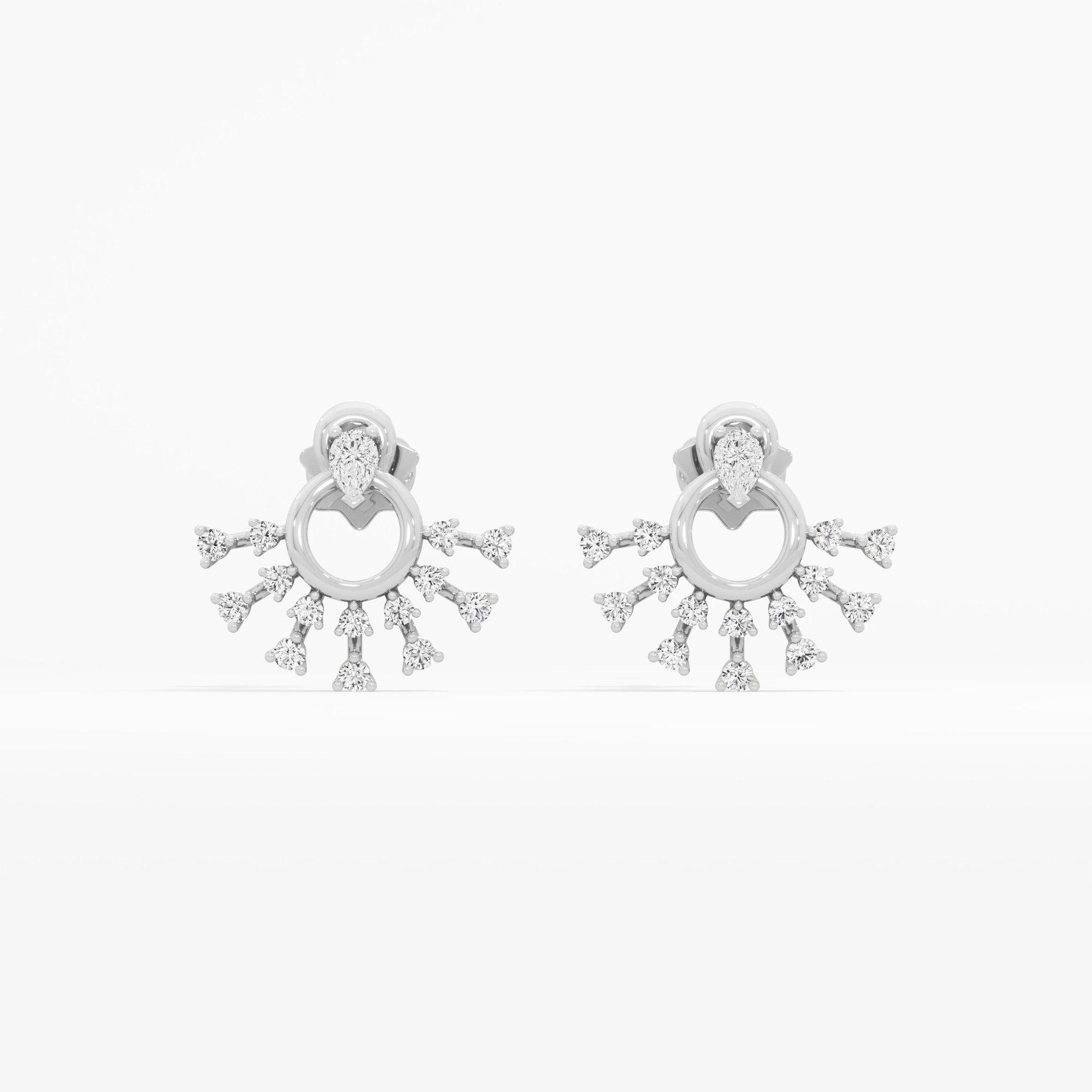 Comet Ring Stud Earrings in 9KT White Gold (Diamond Quality: FG-VVS VS)