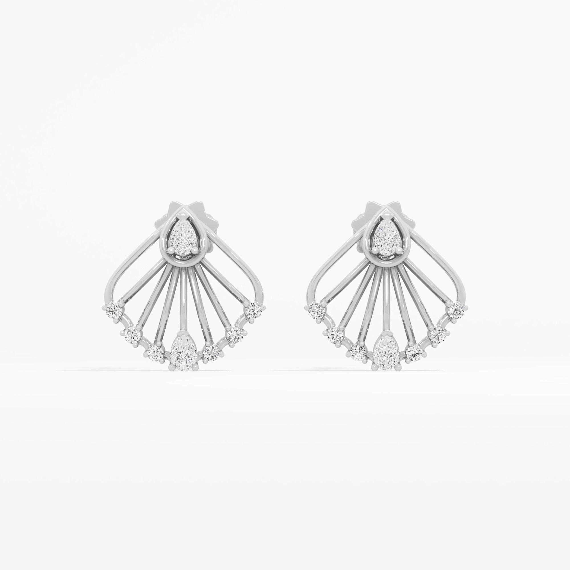 Radiant Hearts Stud Earrings in 9KT White Gold (Diamond Quality: FG-VVS VS)