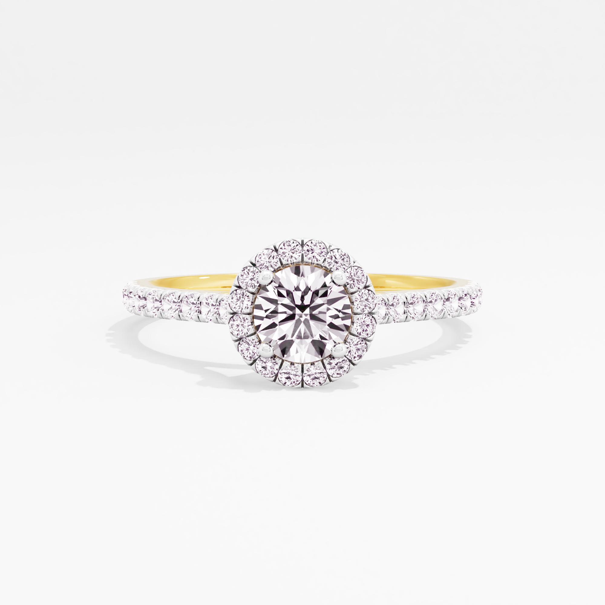 Pure Romance Halo Engagement Ring in 9KT Yellow Gold (Diamond Quality: FG-VVS VS)