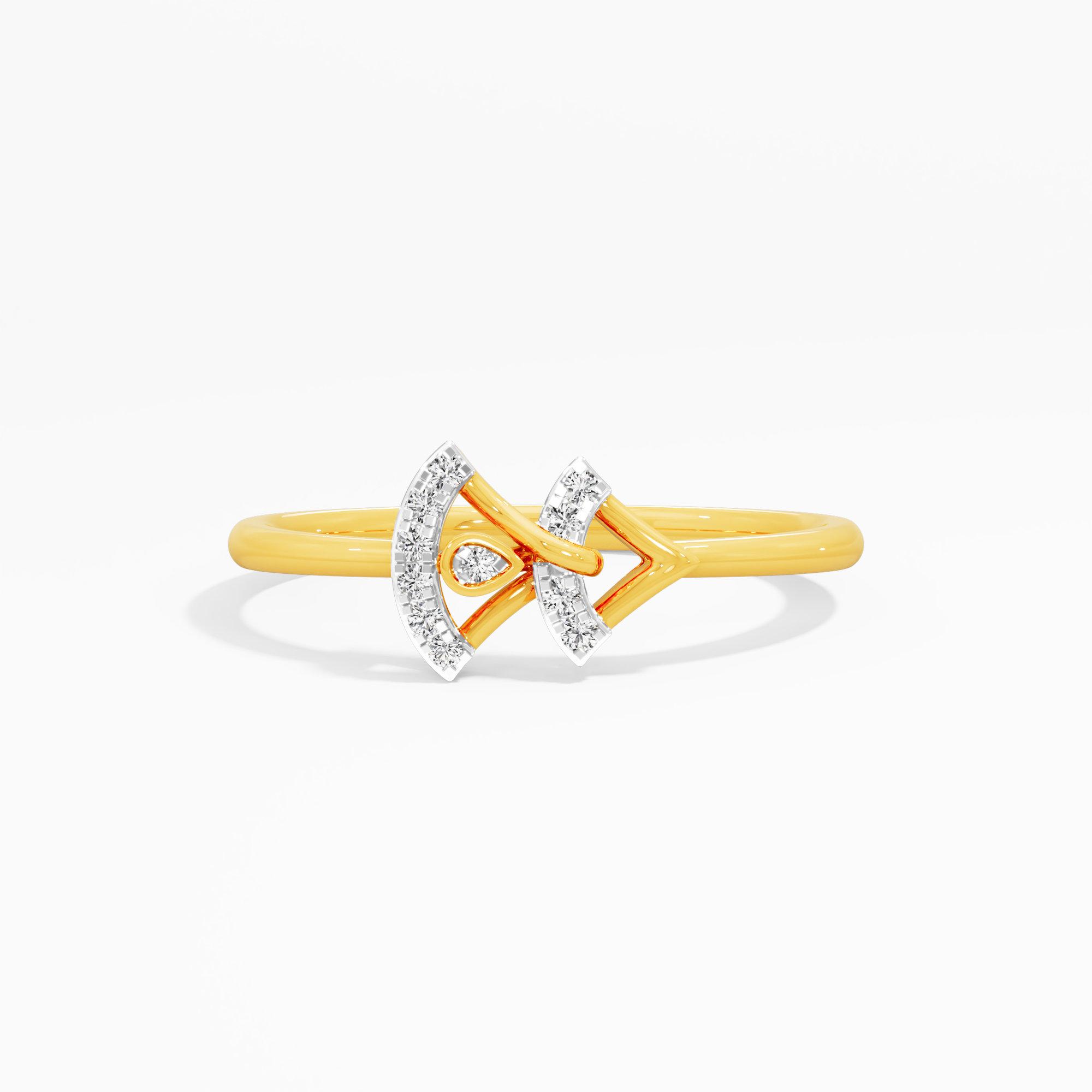 Fluid Link Diamond Ring in 9KT Yellow Gold (Diamond Quality: FG-VVS VS)