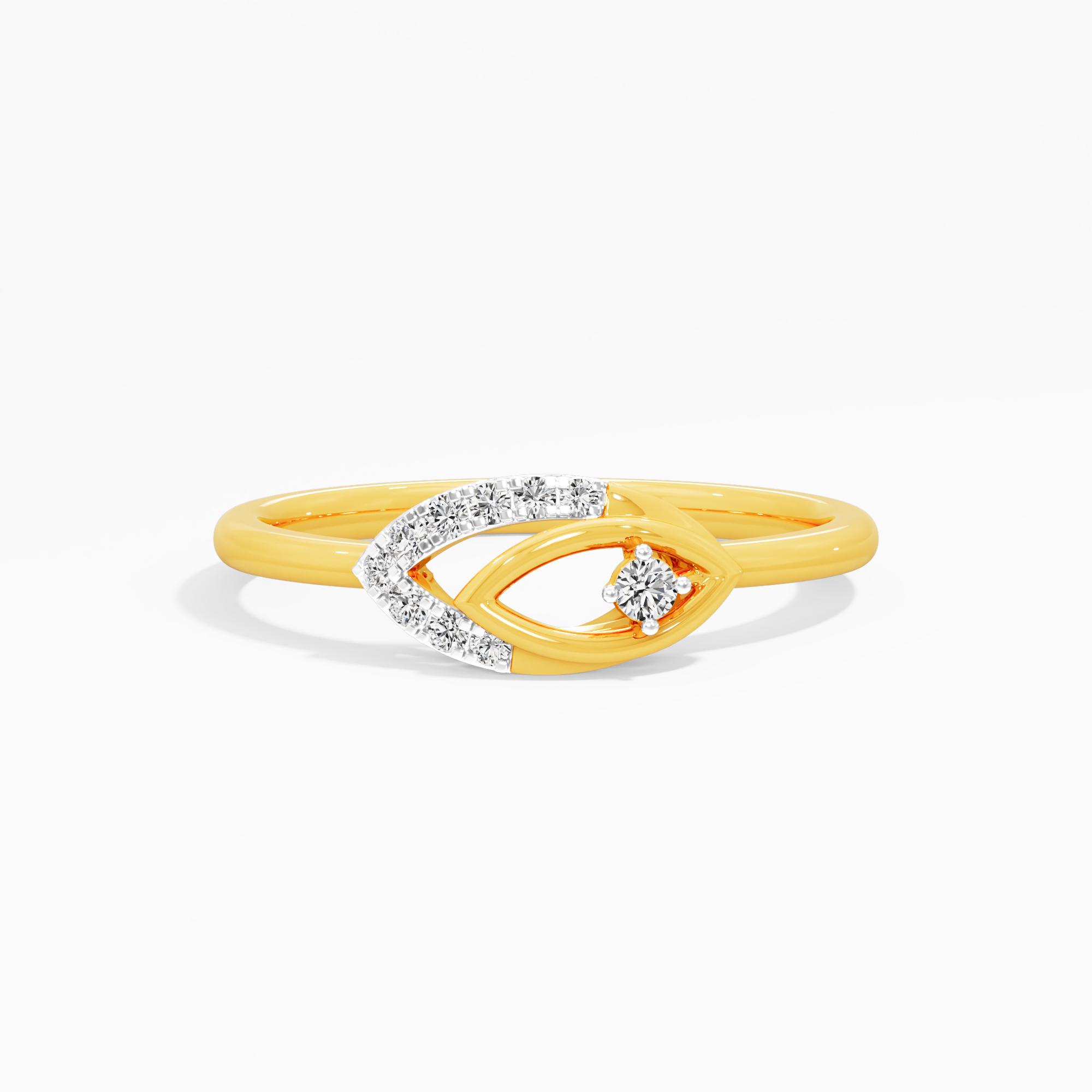 Opaline Gaze Cocktail Ring in 9KT Yellow Gold (Diamond Quality: FG-VVS VS)