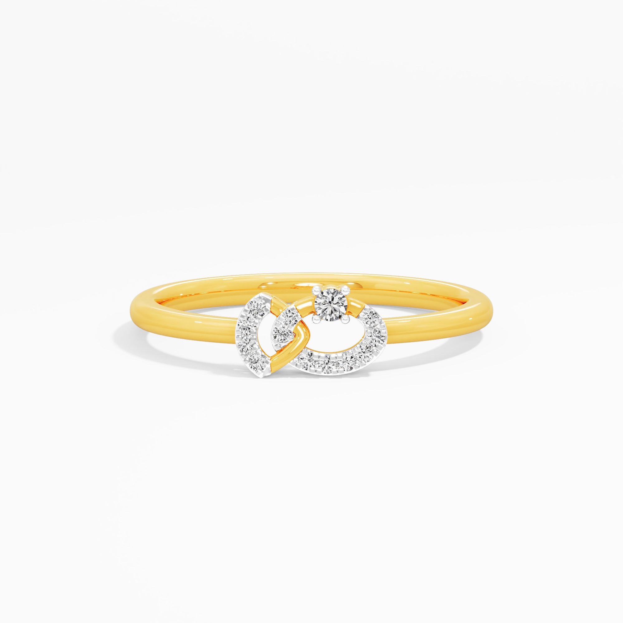 Skyline Embrace Bypass Ring in 9KT Yellow Gold (Diamond Quality: FG-VVS VS)