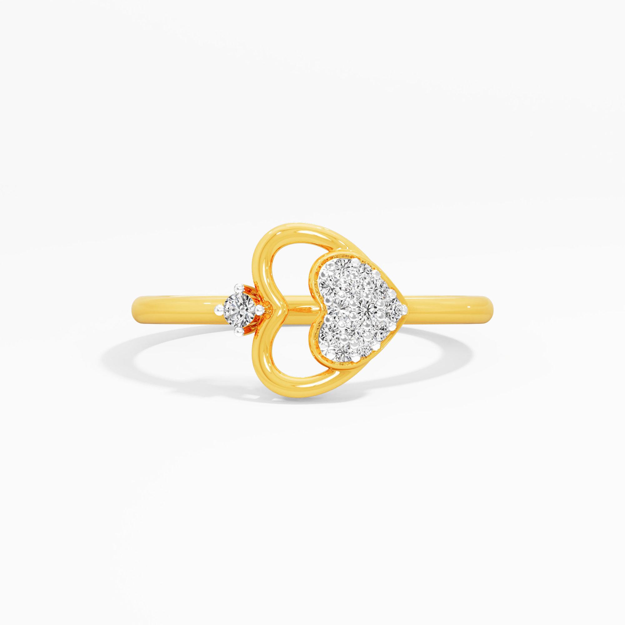 Radiant Heartbeat Cocktail Ring in 9KT Yellow Gold (Diamond Quality: FG-VVS VS)