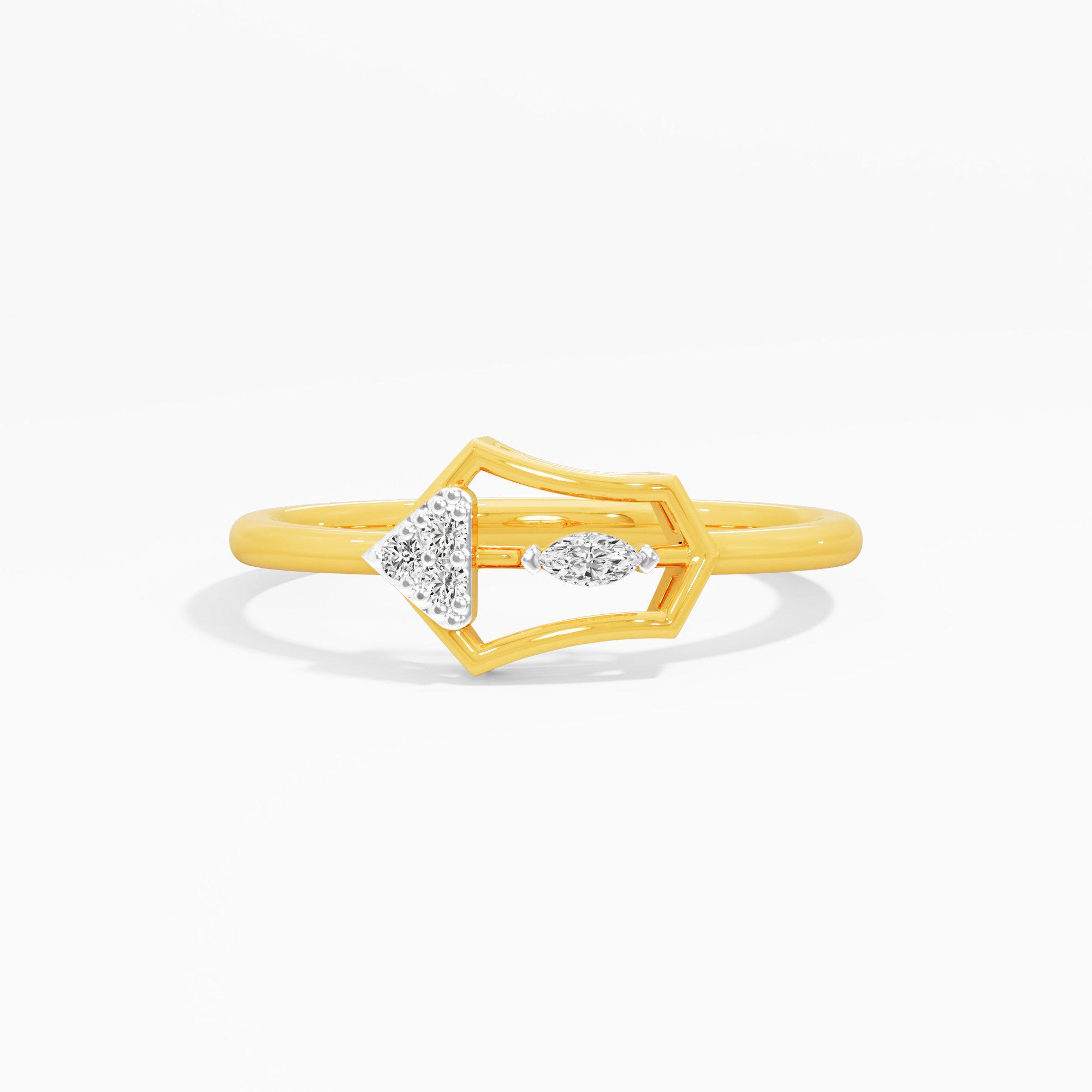 Noble Spark Cocktail Ring in 9KT Yellow Gold (Diamond Quality: FG-VVS VS)