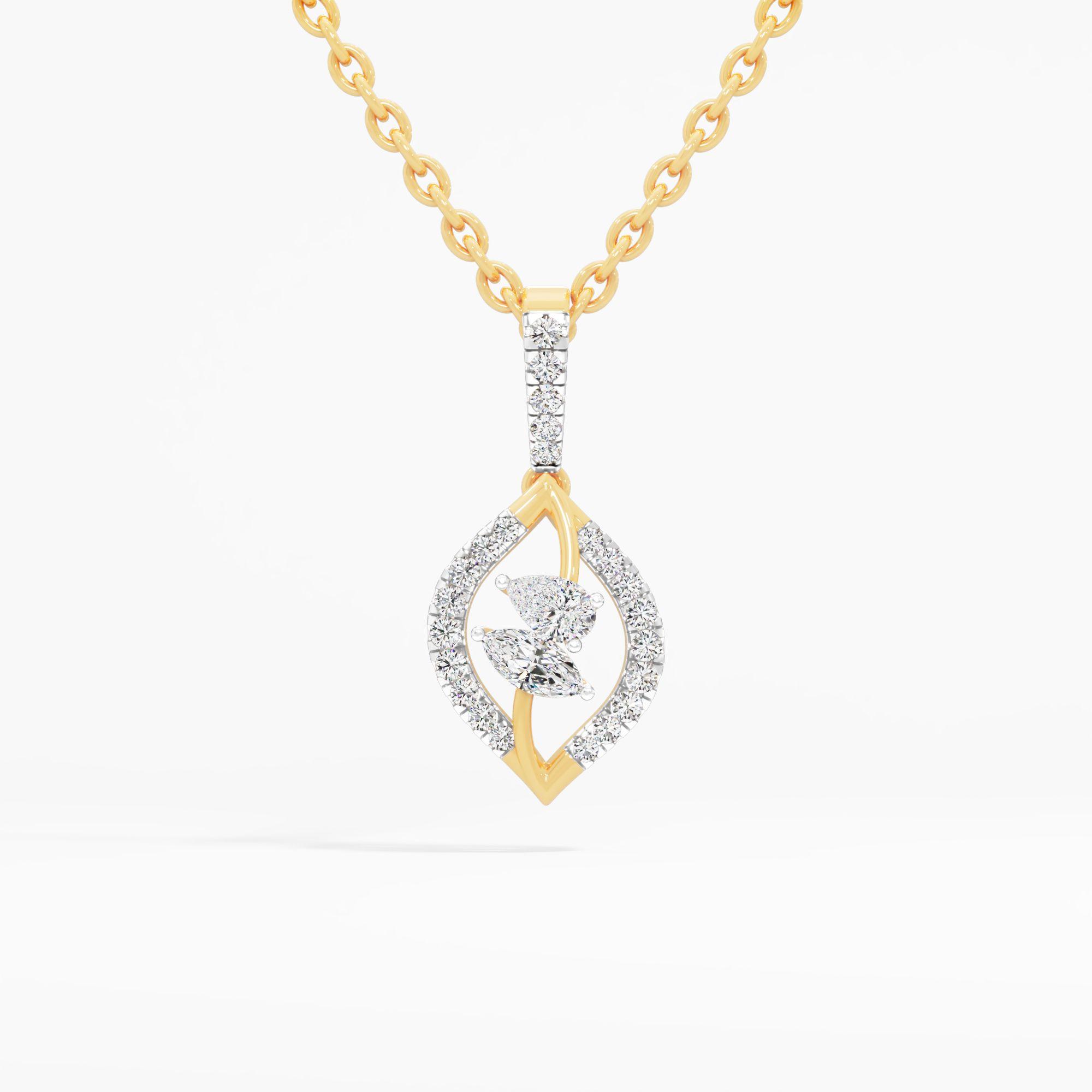 Astral Gaze 2 Stone Pendant in 9KT Yellow Gold (Diamond Quality: FG-VVS VS)