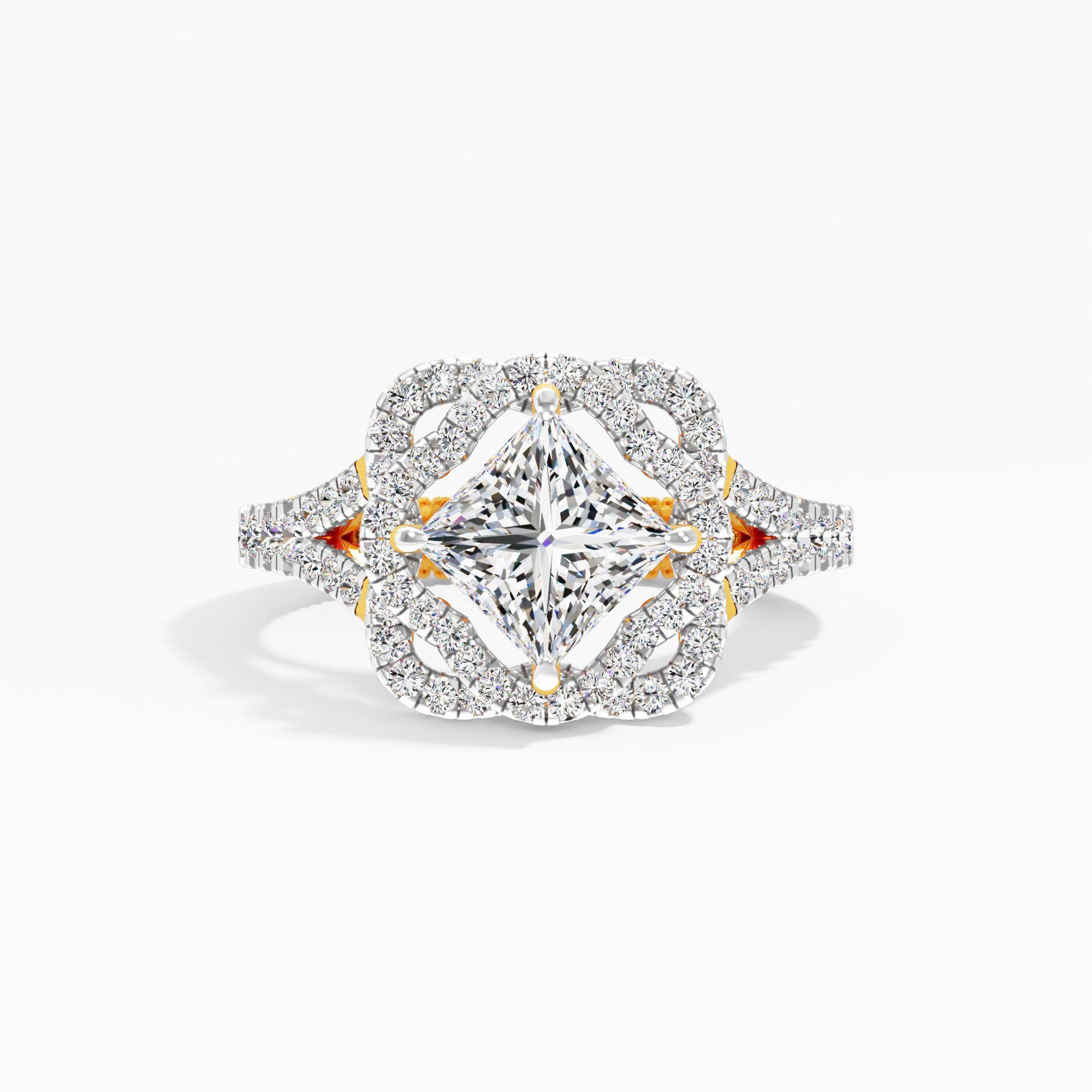 Cloud Serenade Solitaire Engagement Ring in 9KT Yellow Gold (Diamond Quality: FG-VVS VS)