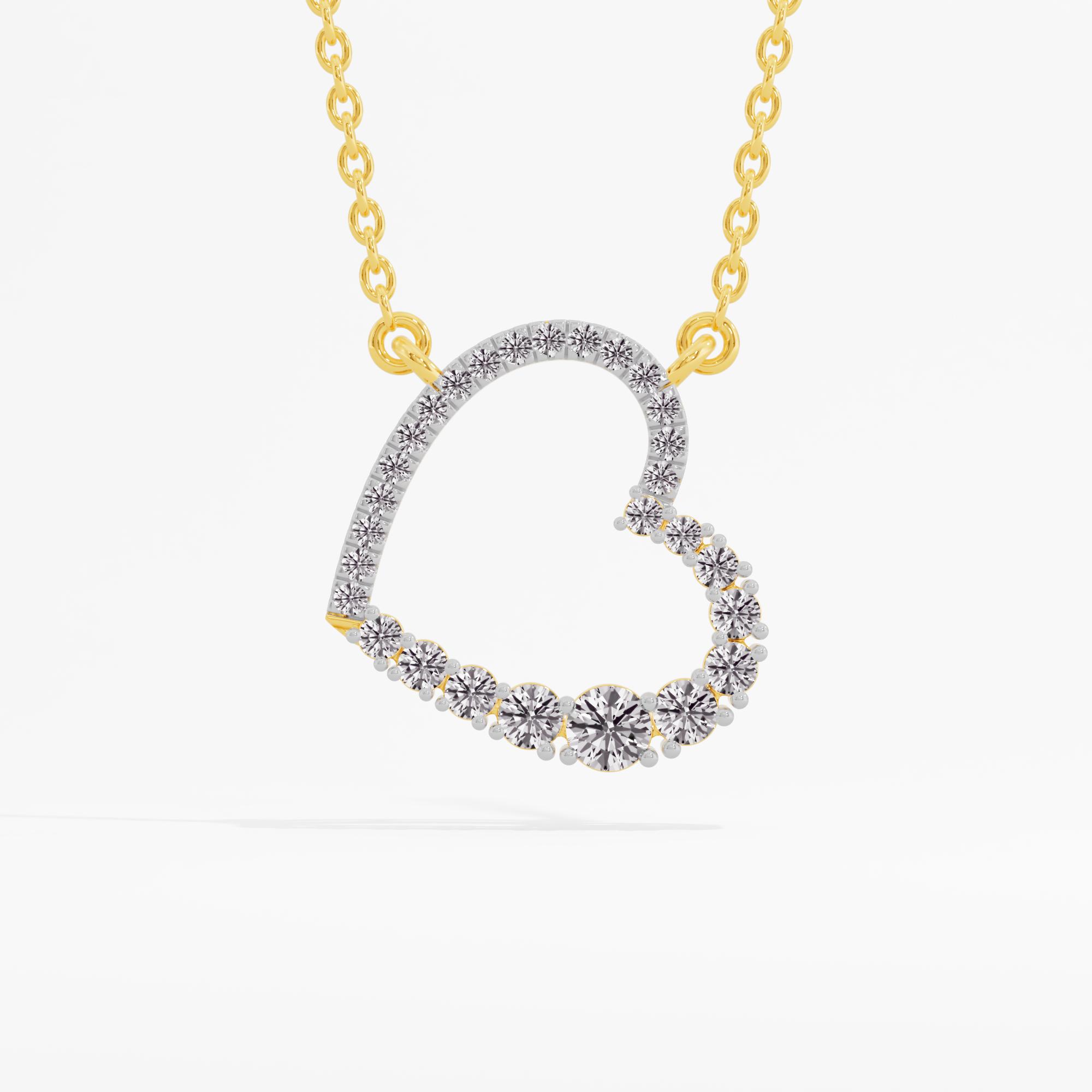 Beloved Grace Heart Necklace w/ Chain in 9KT Yellow Gold (FG-VVS VS)