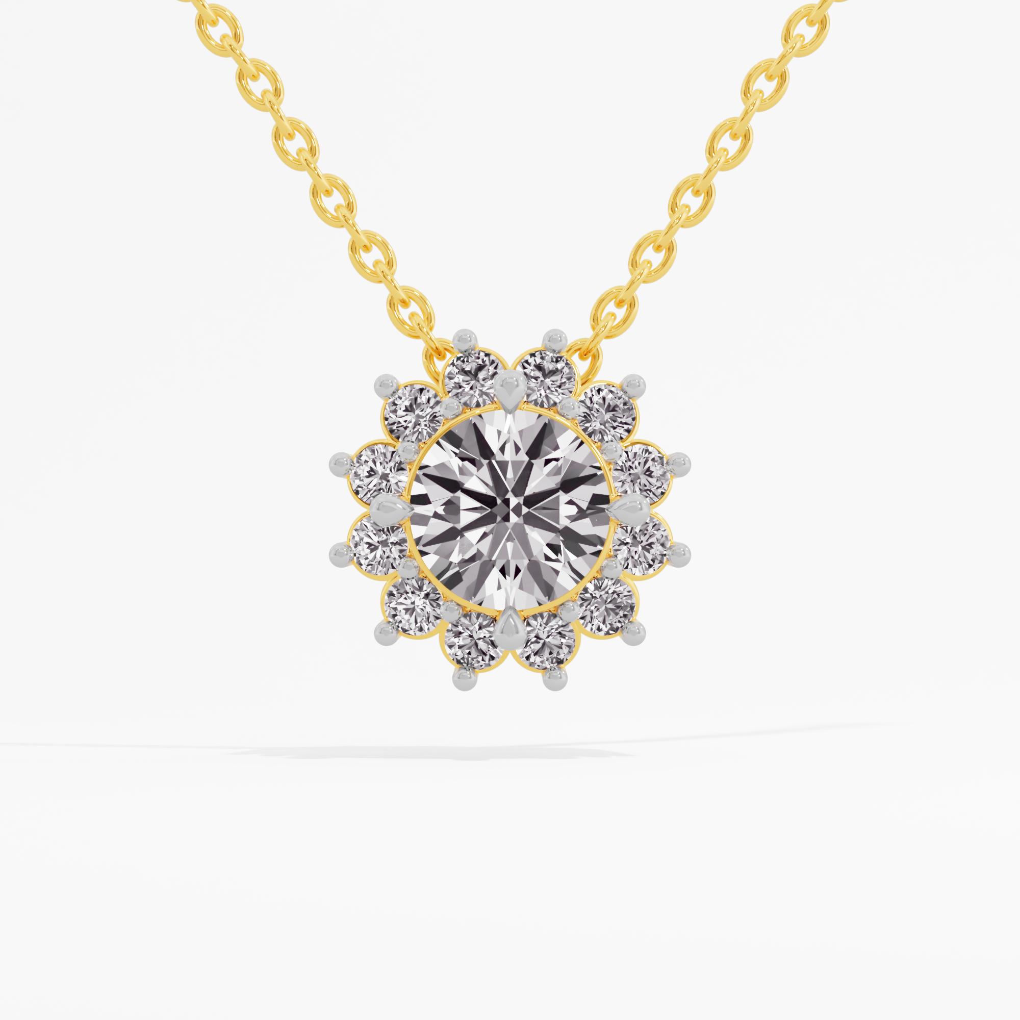 Apollonia Shine Sunburst Halo Pendant in 9KT Yellow Gold (Diamond Quality: FG-VVS VS)