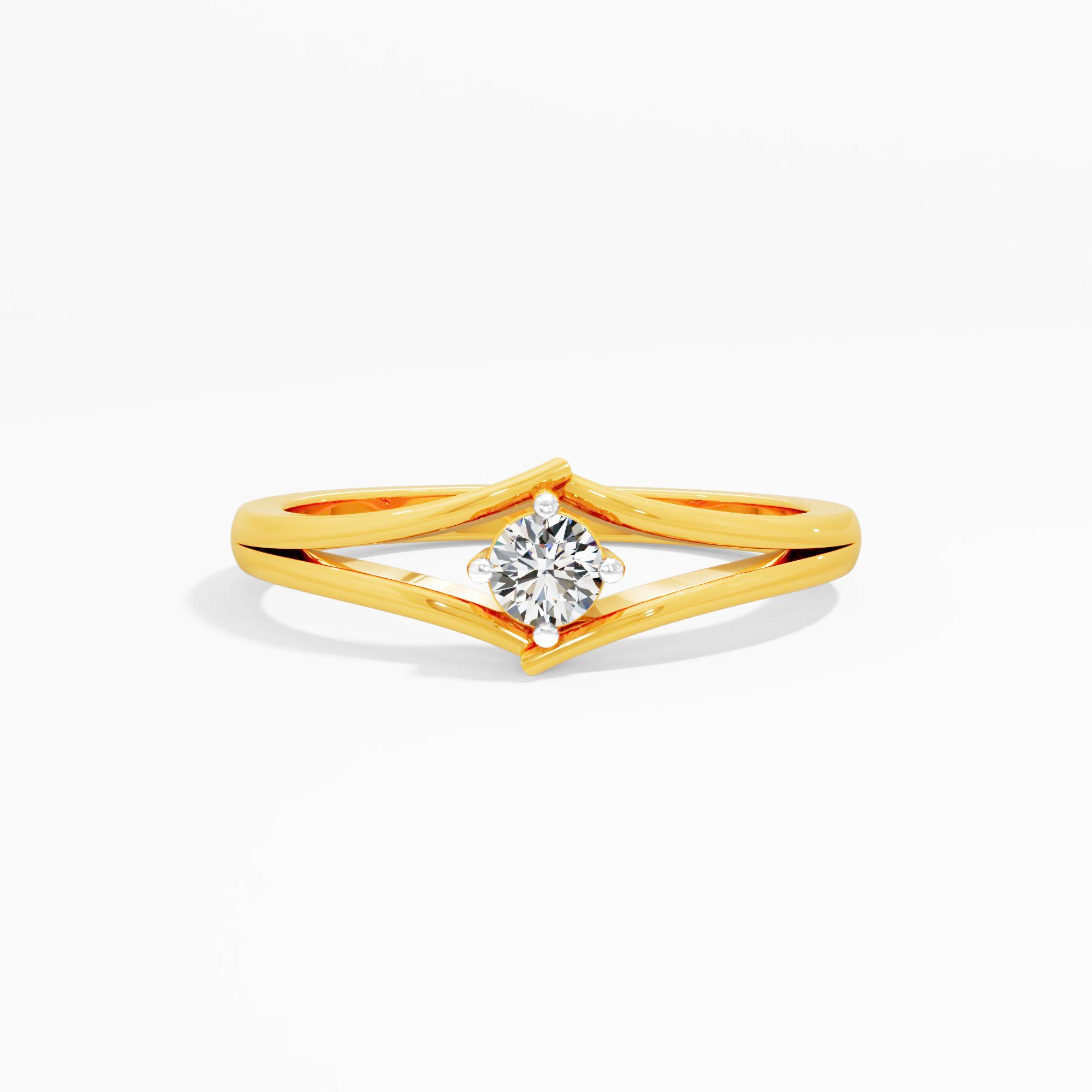Intertwined Grace Solitaire Ring in 9KT Yellow Gold (Diamond Quality: FG-VVS VS)