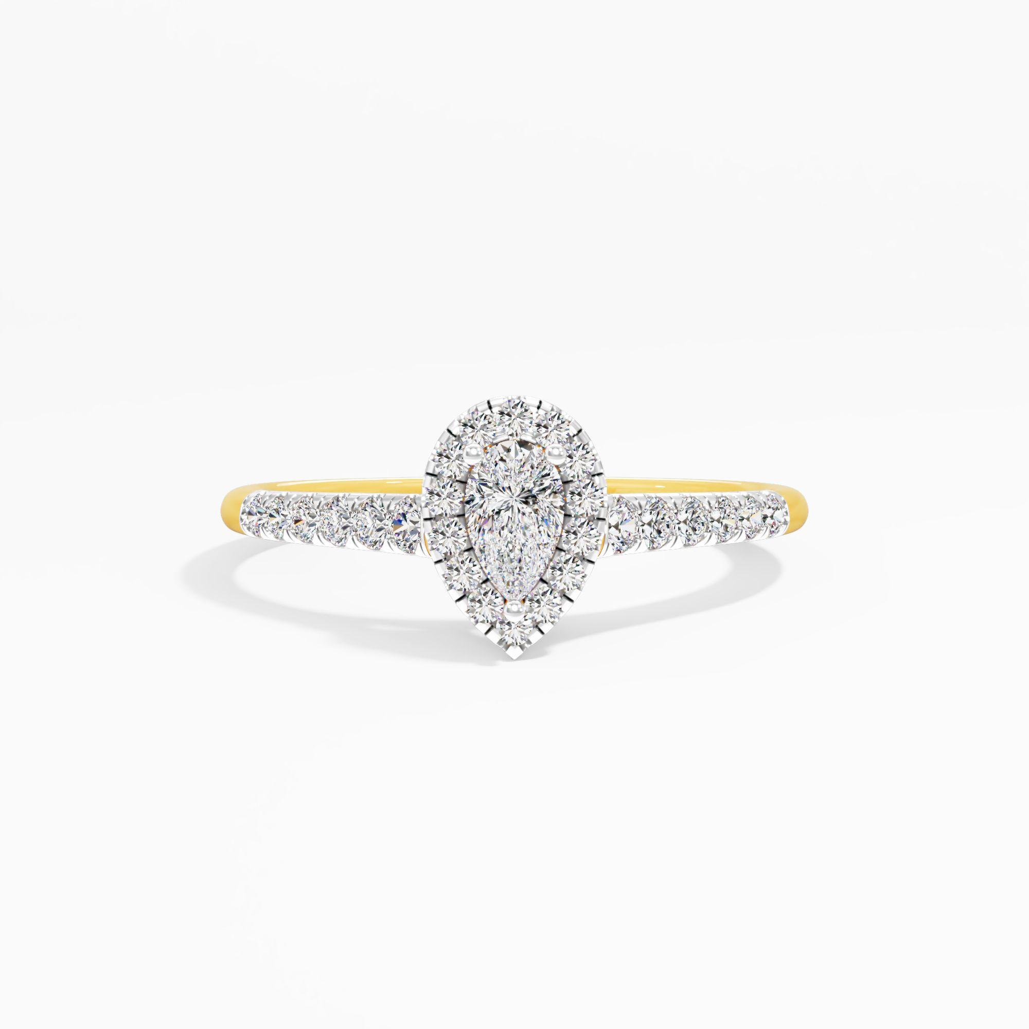 Timeless Embrace Halo Ring in 9KT Yellow Gold (Diamond Quality: EF-VVS VS)