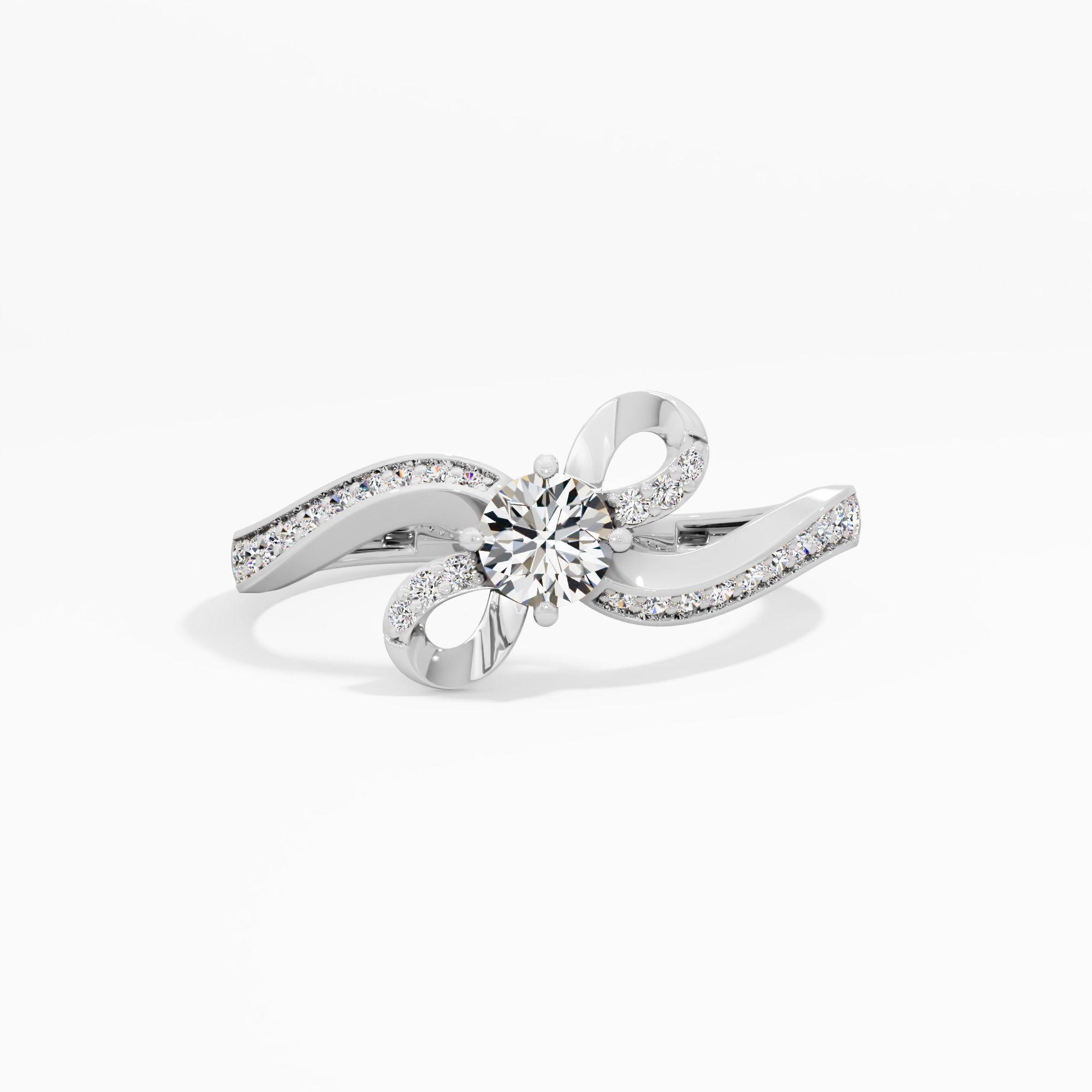 The Promise Loop Diamond Ring in 18KT White Gold (Diamond Quality: FG-VVS VS)