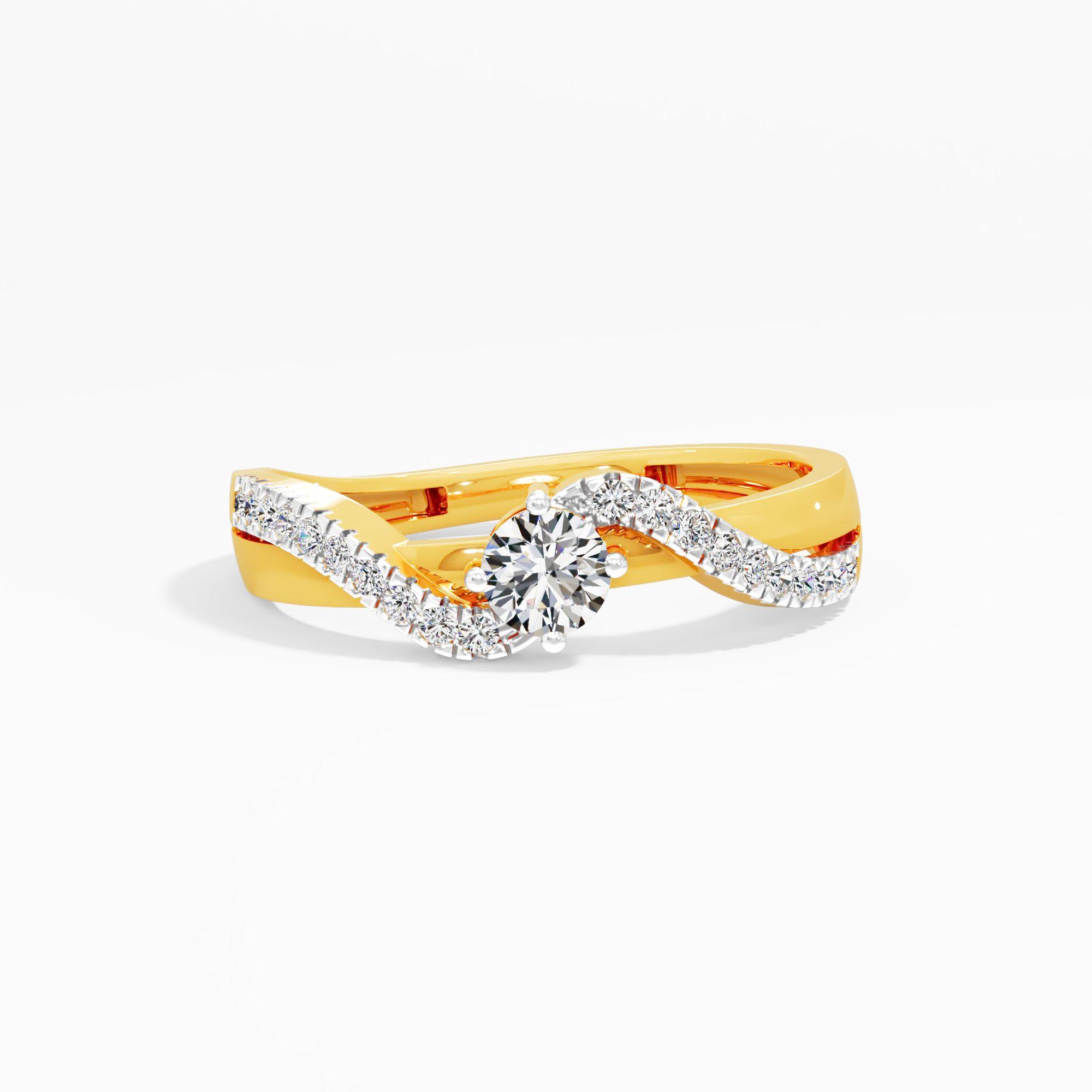 Celestial Orbit Solitaire Ring in 9KT Yellow Gold (Diamond Quality: FG-VVS VS)