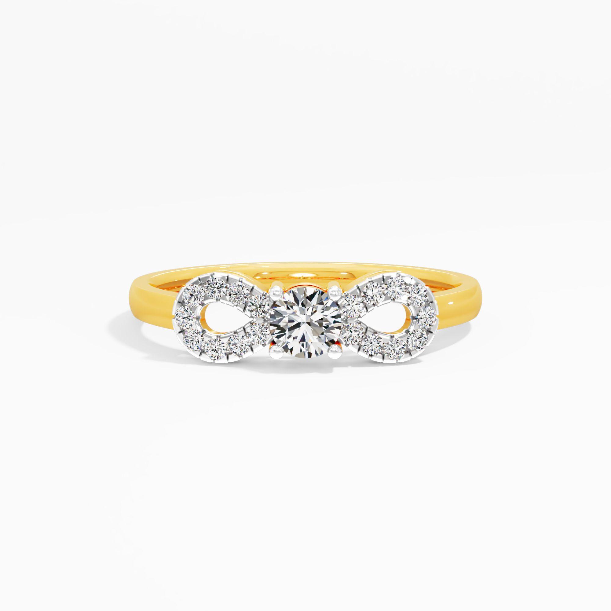 Infinity Crown Solitaire Ring in 9KT Yellow Gold (Diamond Quality: FG-VVS VS)