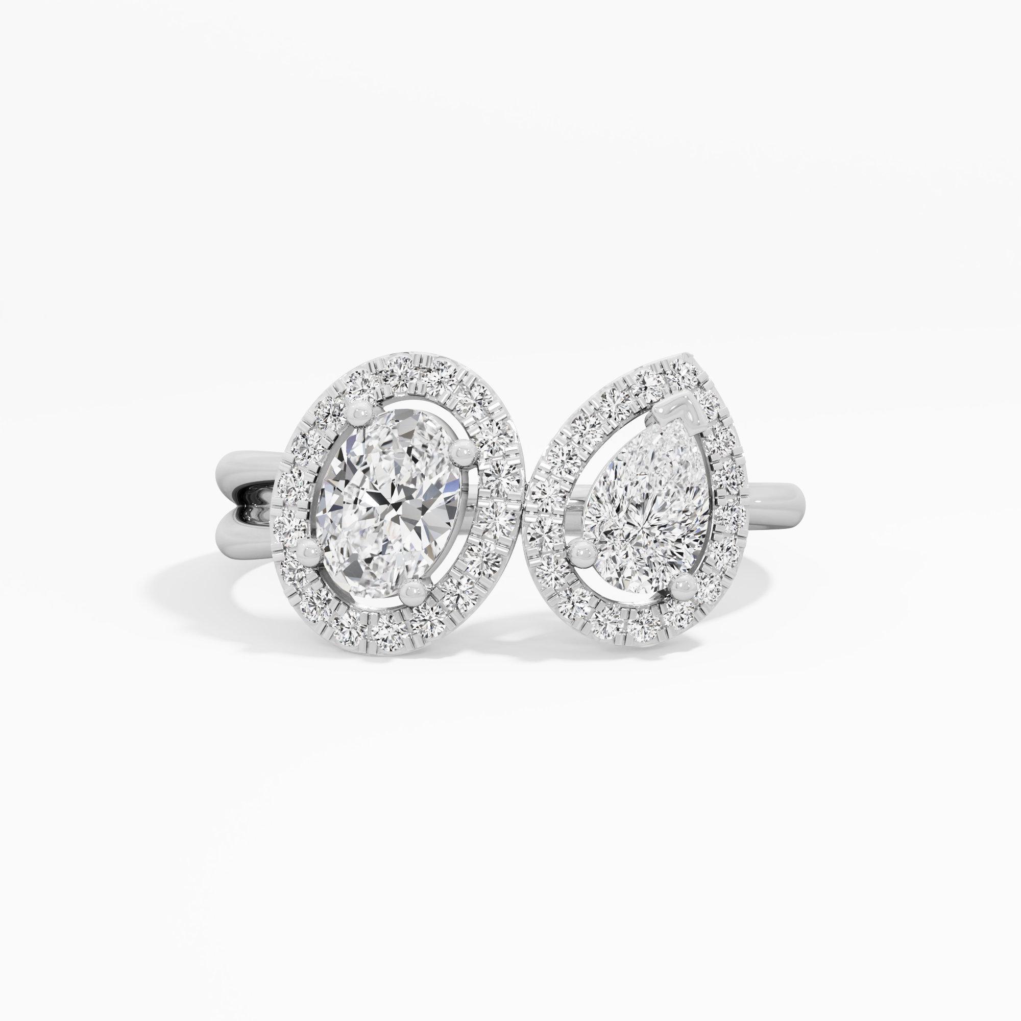 Linked Luster Diamond Ring in 18KT White Gold (Diamond Quality: FG-VVS VS)