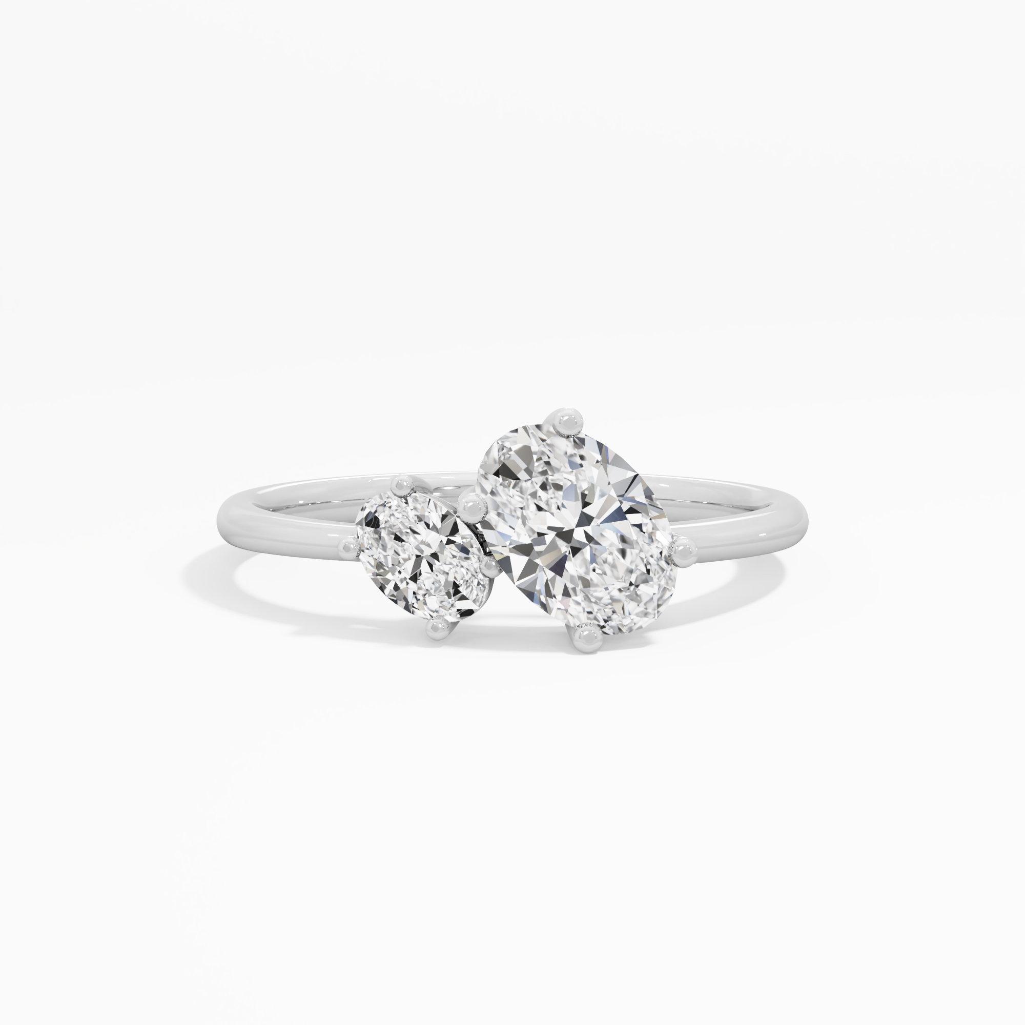 Luminous Oval Diamond Ring in 18KT White Gold (Diamond Quality: FG-VVS VS)