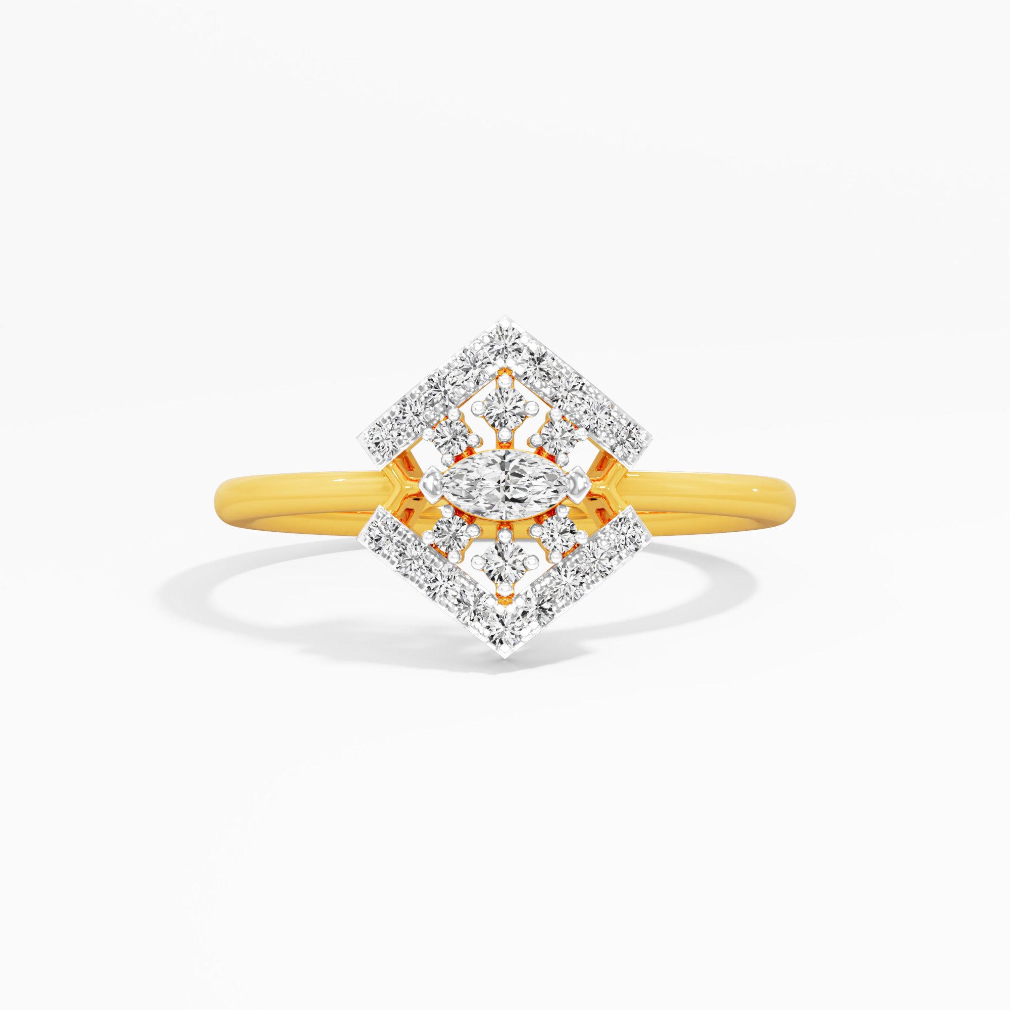 Frost Kite Diamond Ring in 9KT Yellow Gold (Diamond Quality: FG-VVS VS)