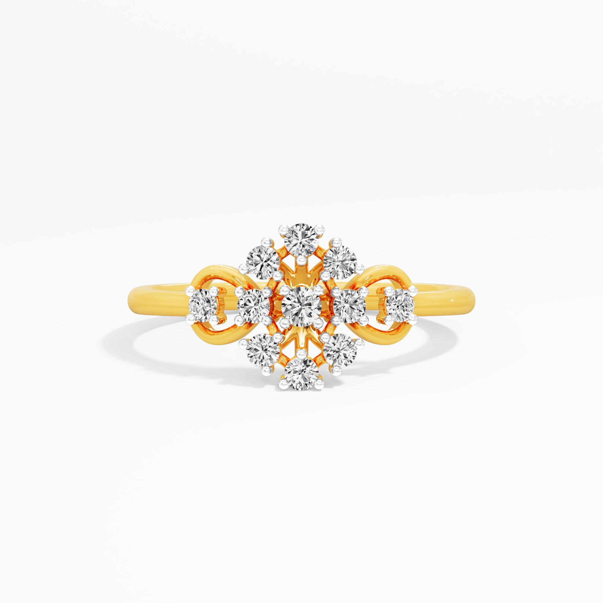 Argyle Cluster Diamond Ring in 9KT Yellow Gold (Diamond Quality: FG-VVS VS)