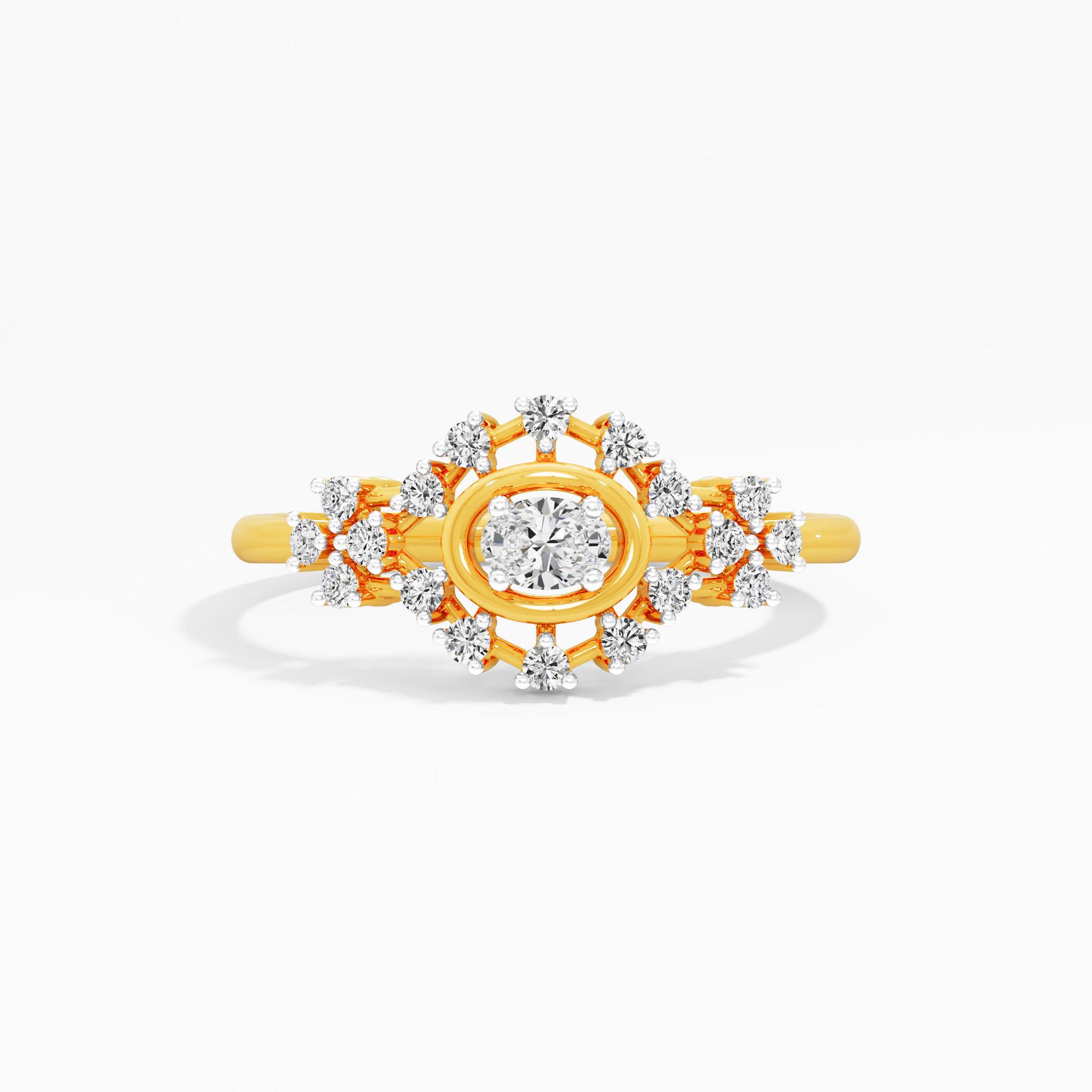 Oval Nova Diamond Ring in 9KT Yellow Gold (Diamond Quality: FG-VVS VS)